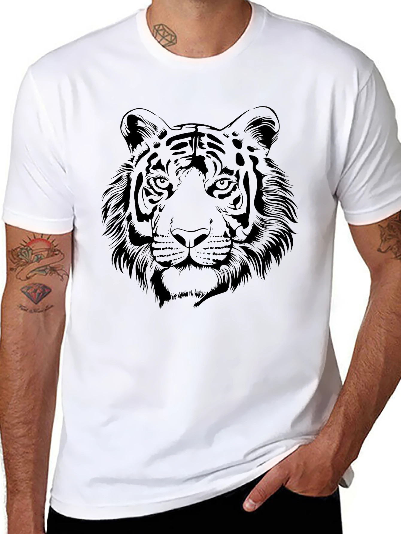 Tiger Graphic Black T-Shirt - Bold Animal Design
