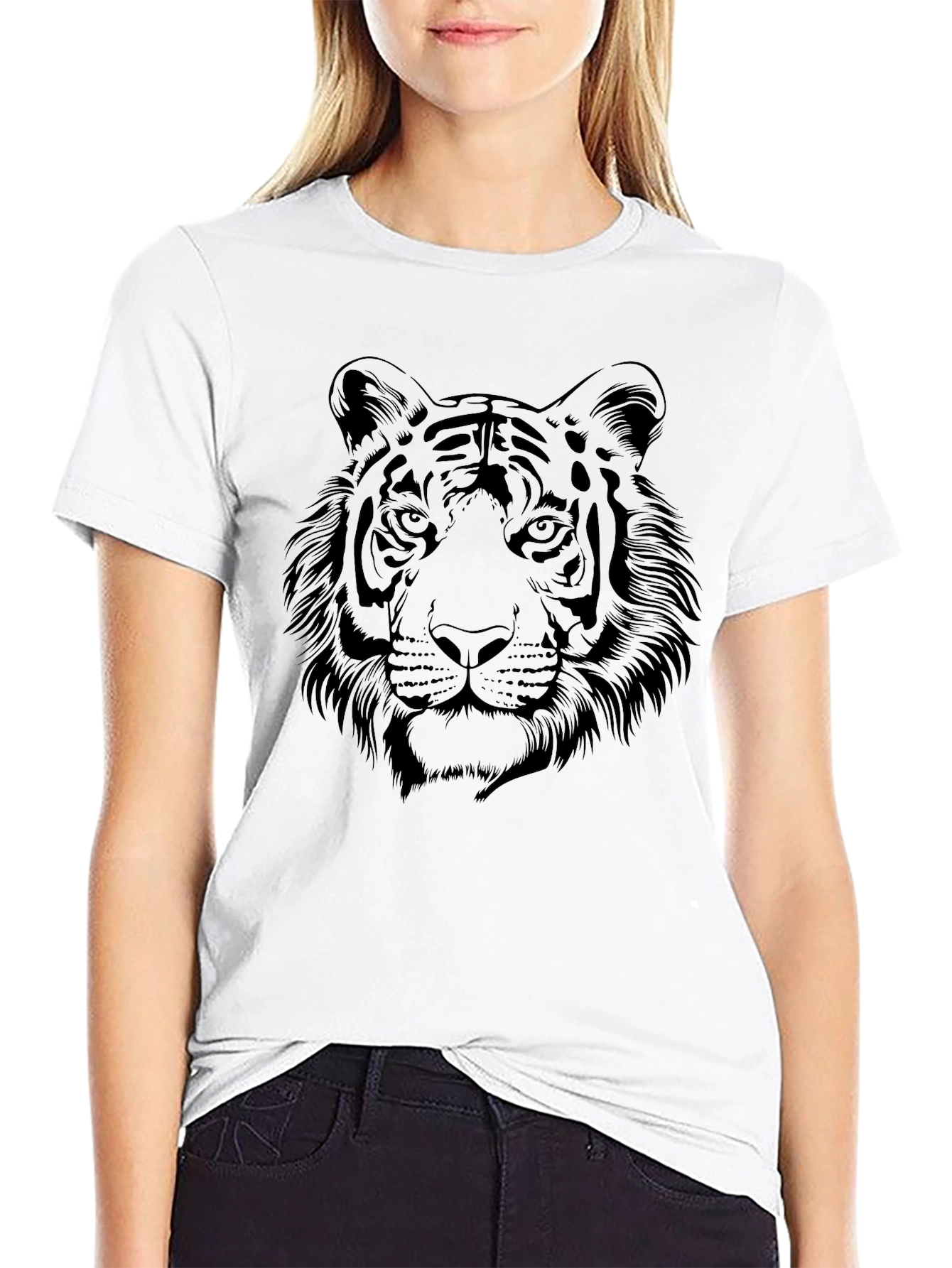 Tiger Graphic Black T-Shirt - Bold Animal Design
