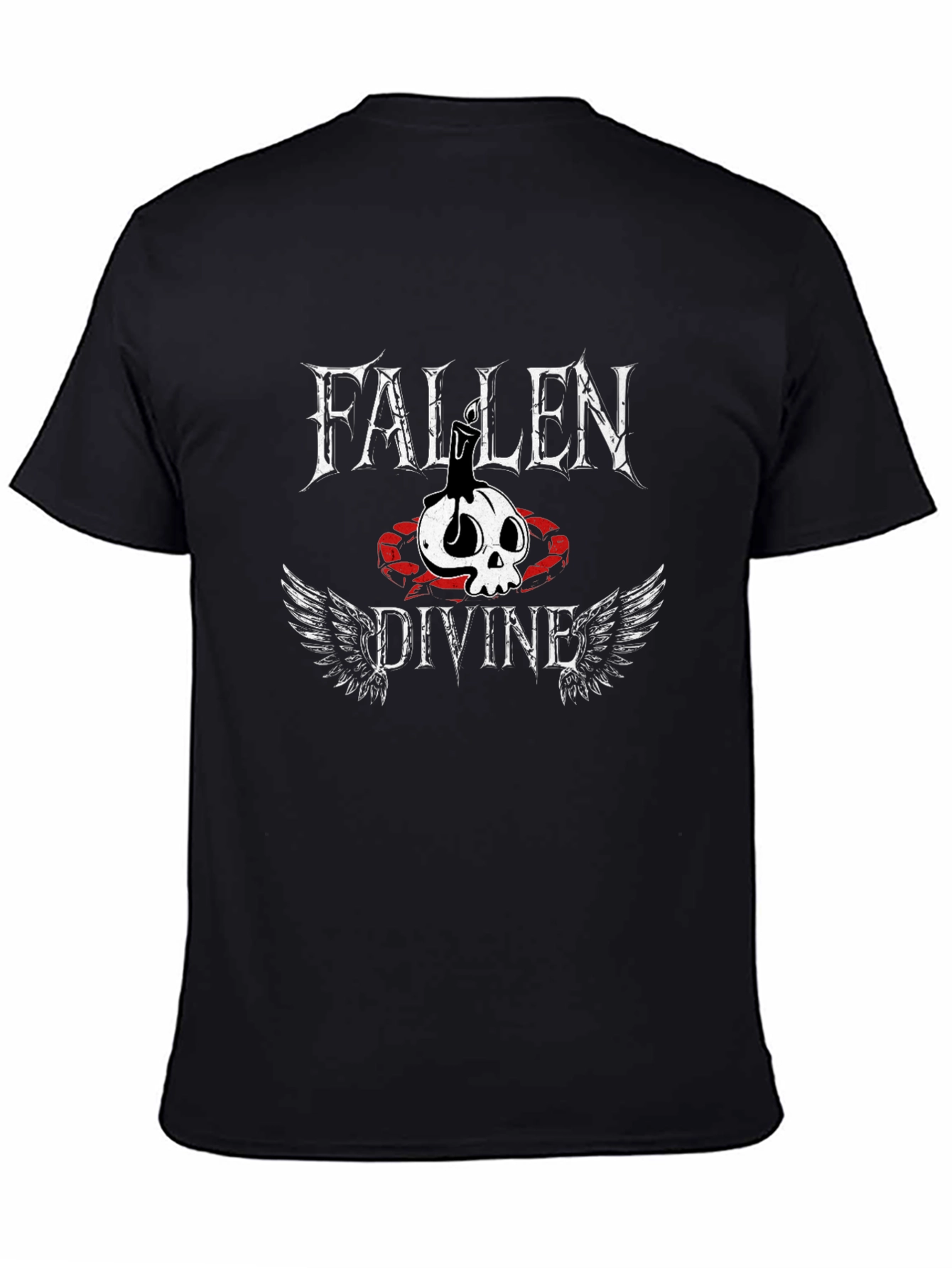 Fallen Divine Graphic Tee - Skull & Wings Print