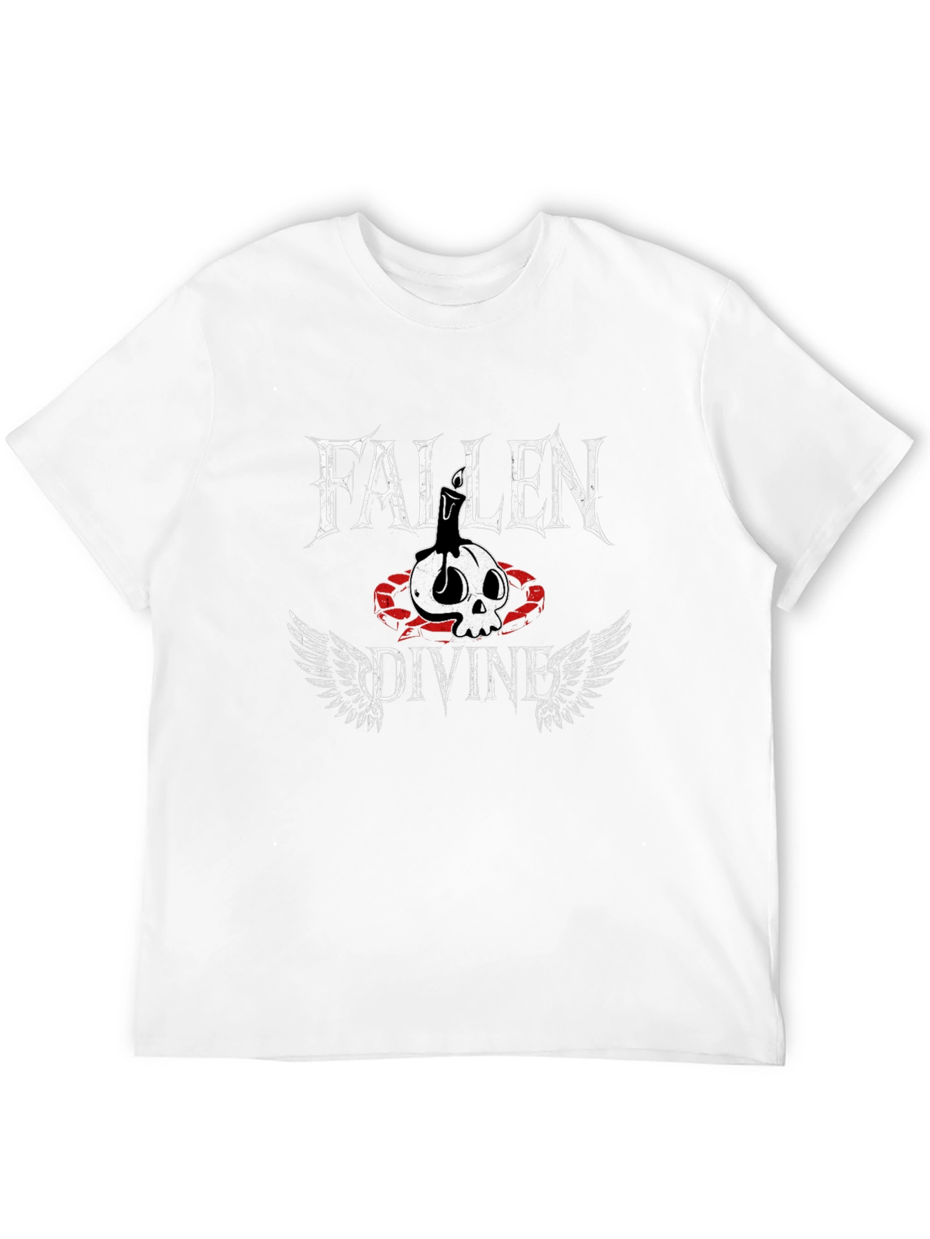 Fallen Divine Graphic Tee - Skull & Wings Print