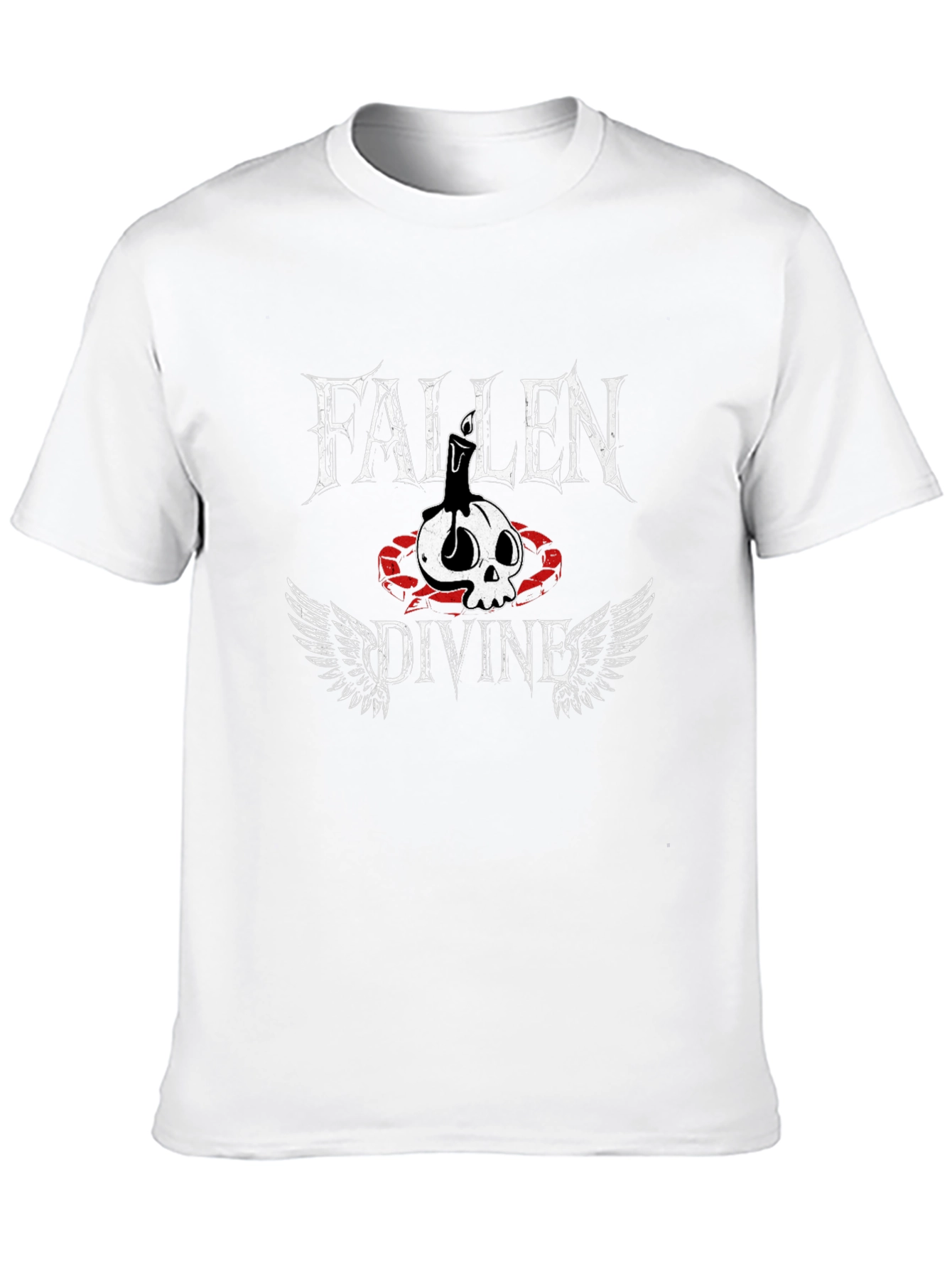 Fallen Divine Graphic Tee - Skull & Wings Print
