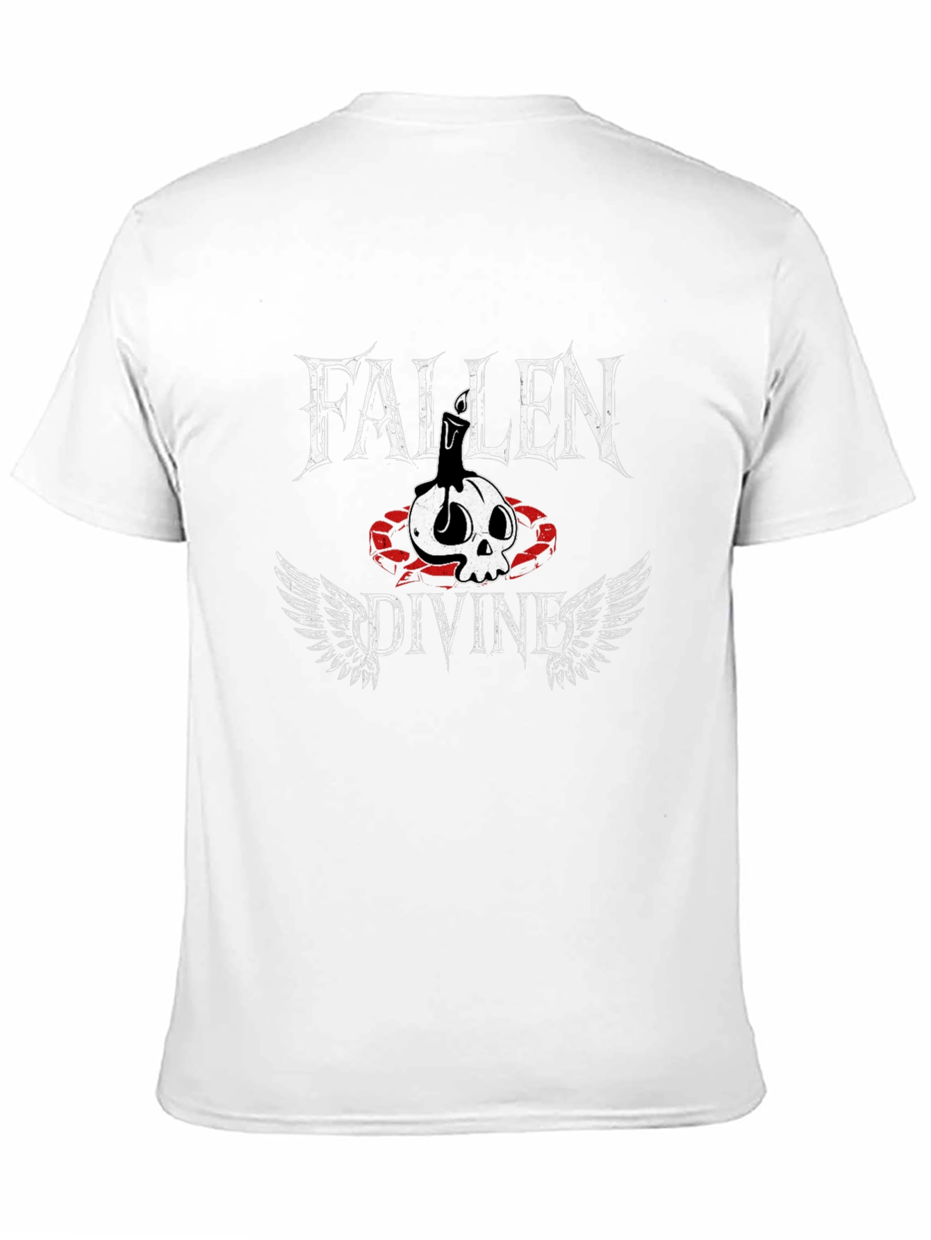 Fallen Divine Graphic Tee - Skull & Wings Print