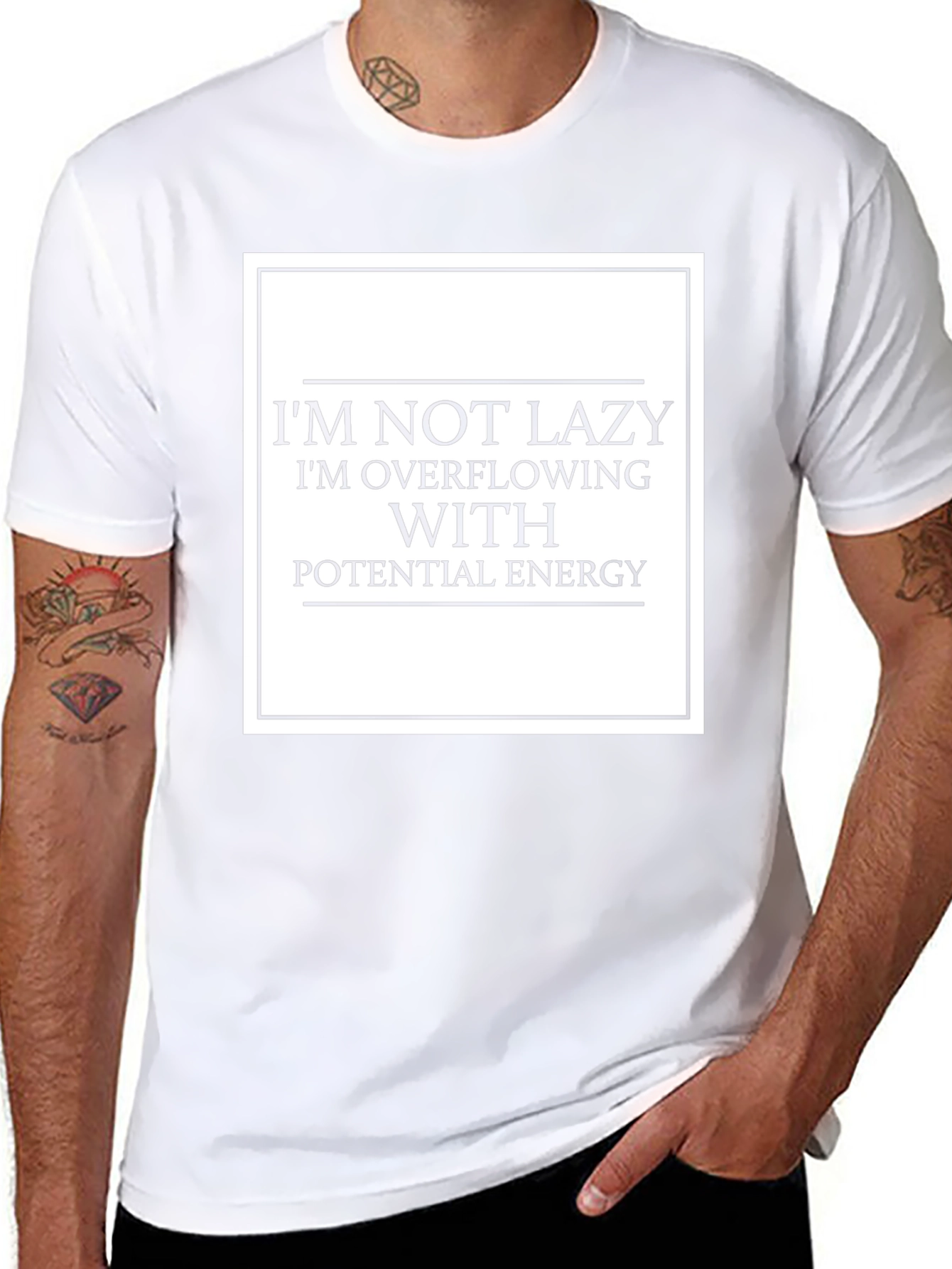 Funny Lazy Potential Energy Graphic T-Shirt