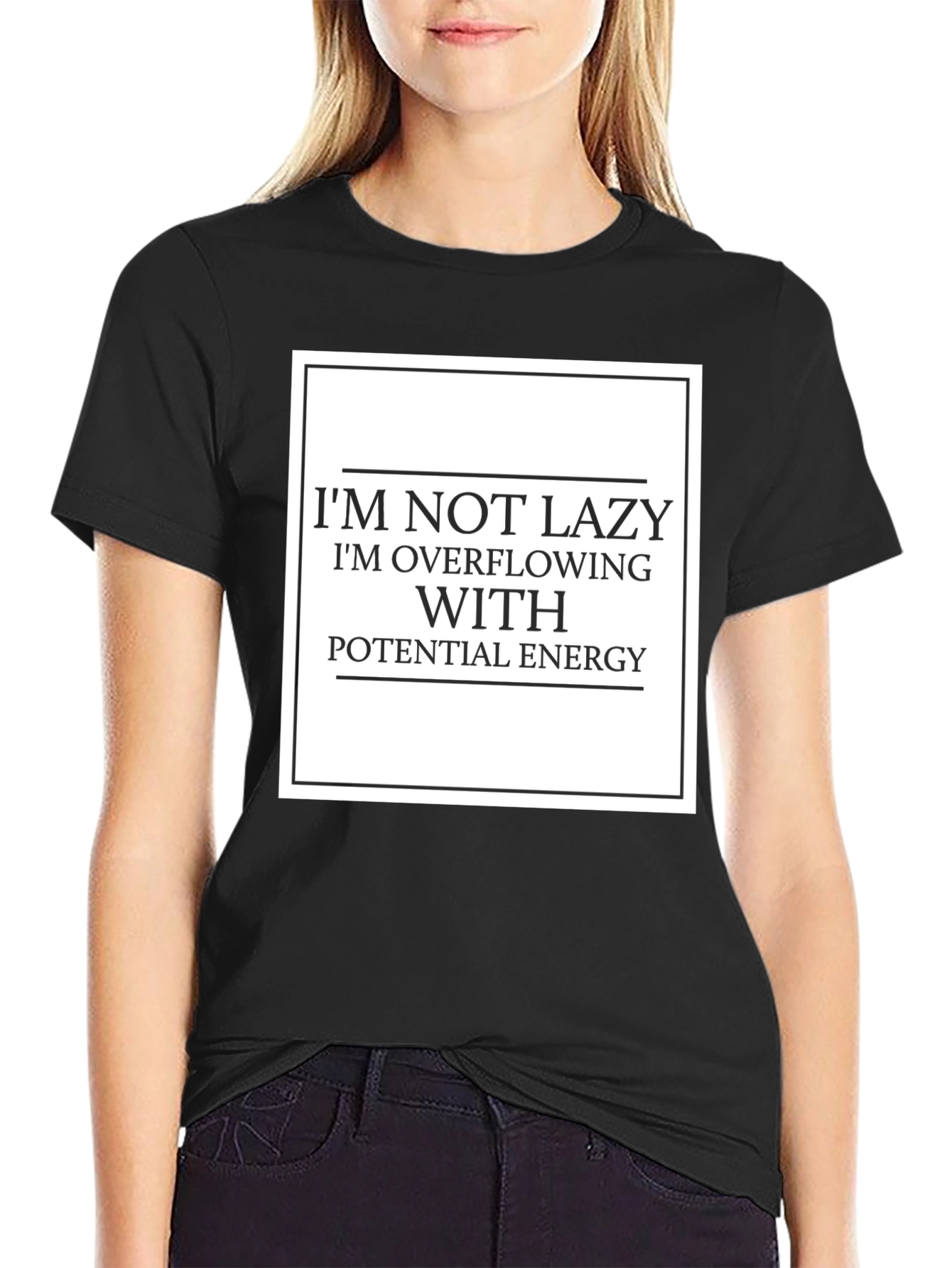 Funny Lazy Potential Energy Graphic T-Shirt