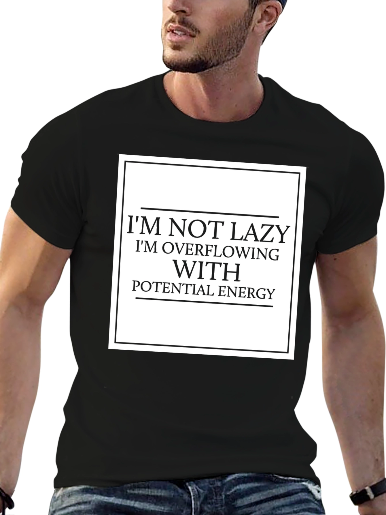 Funny Lazy Potential Energy Graphic T-Shirt