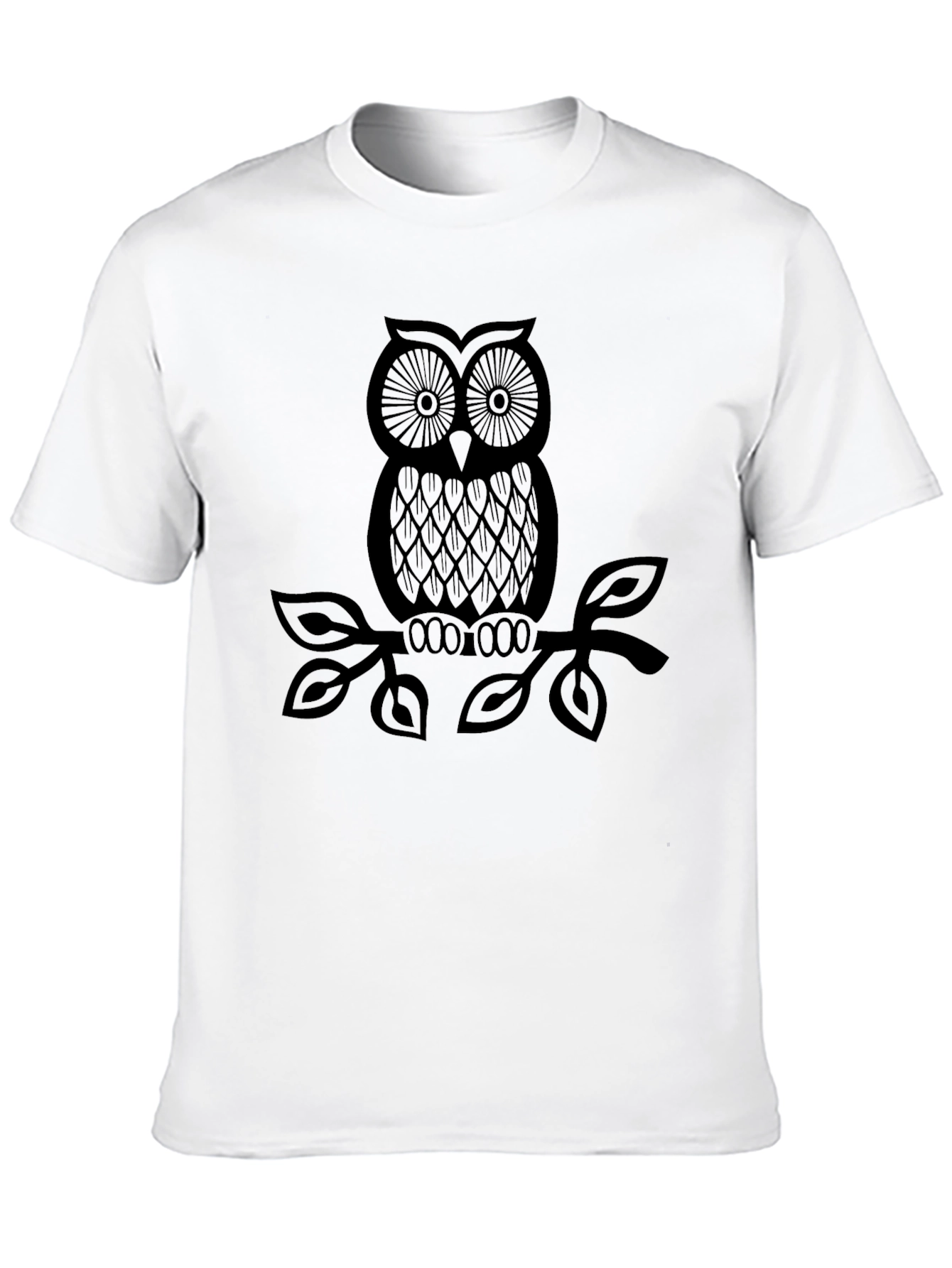 Owl Graphic Tee - Stylish Black Print Shirt