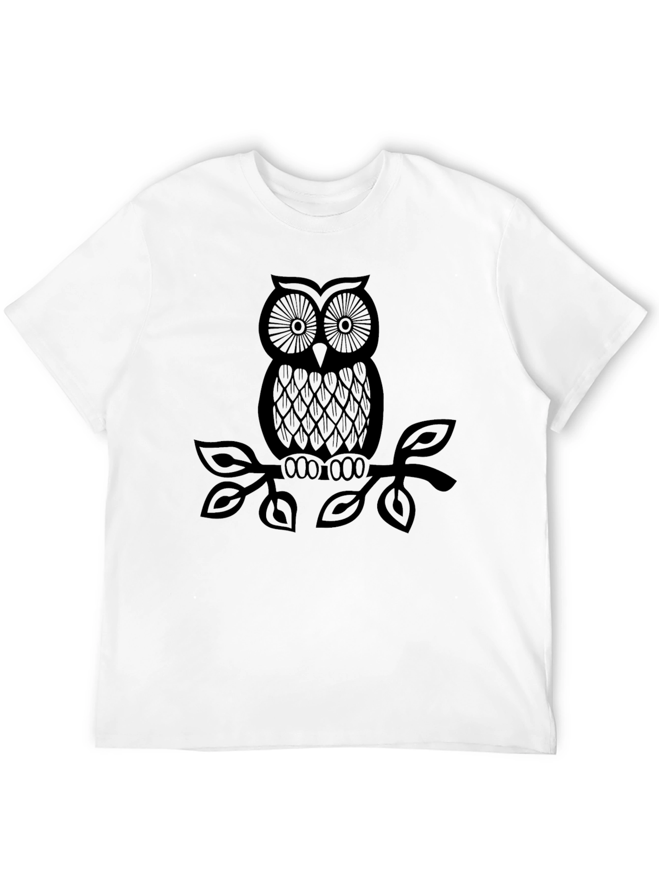 Owl Graphic Tee - Stylish Black Print Shirt