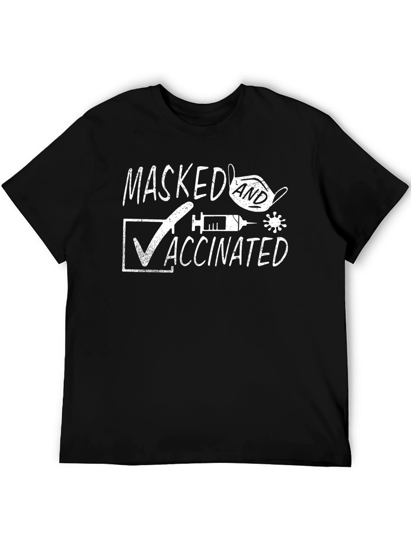Masked and Vaccinated Graphic T-Shirt - Pandemic Protection