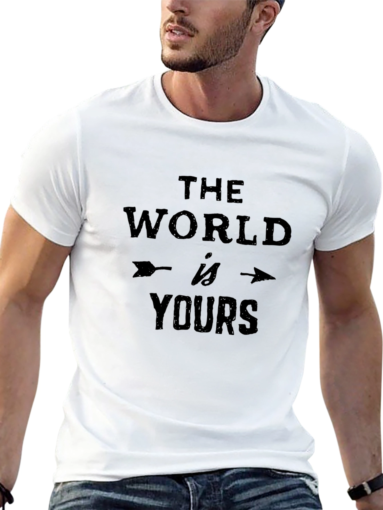 The World Is Yours Black Graphic T-Shirt
