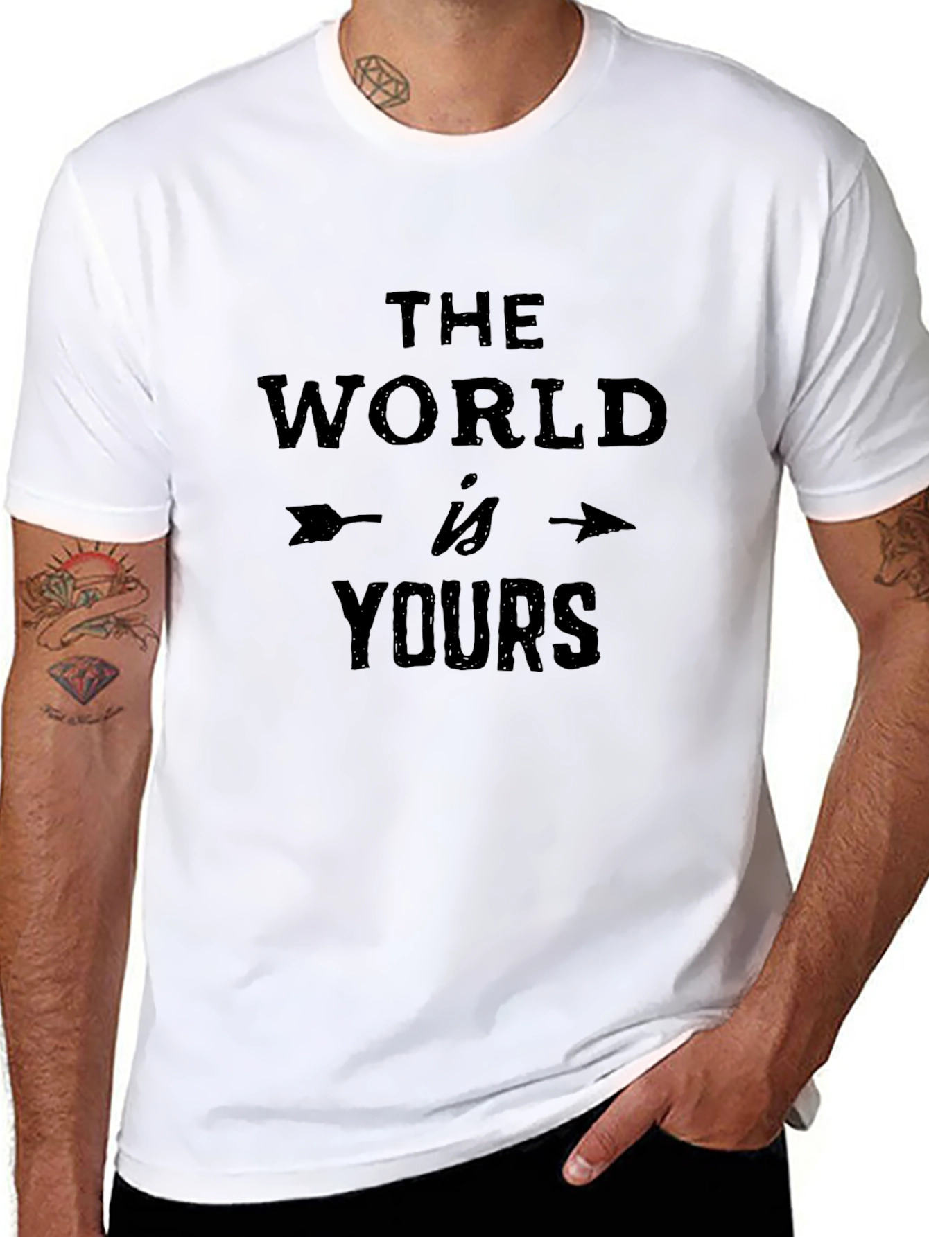 The World Is Yours Black Graphic T-Shirt