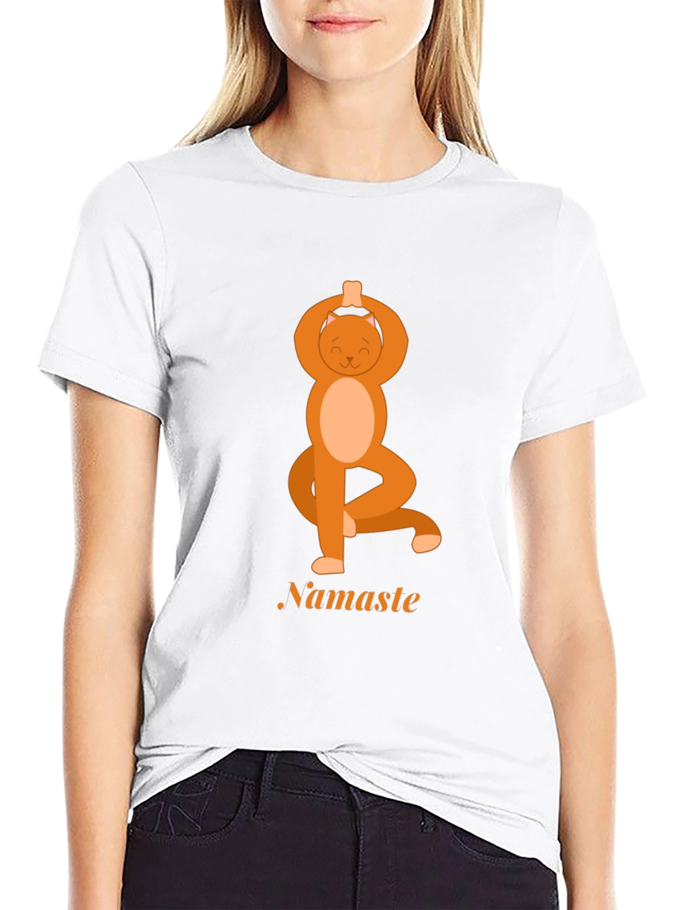 Yoga Cat Namaste Graphic Tee - Unisex