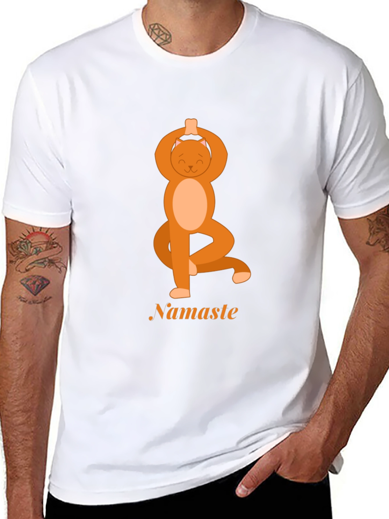 Yoga Cat Namaste Graphic Tee - Unisex