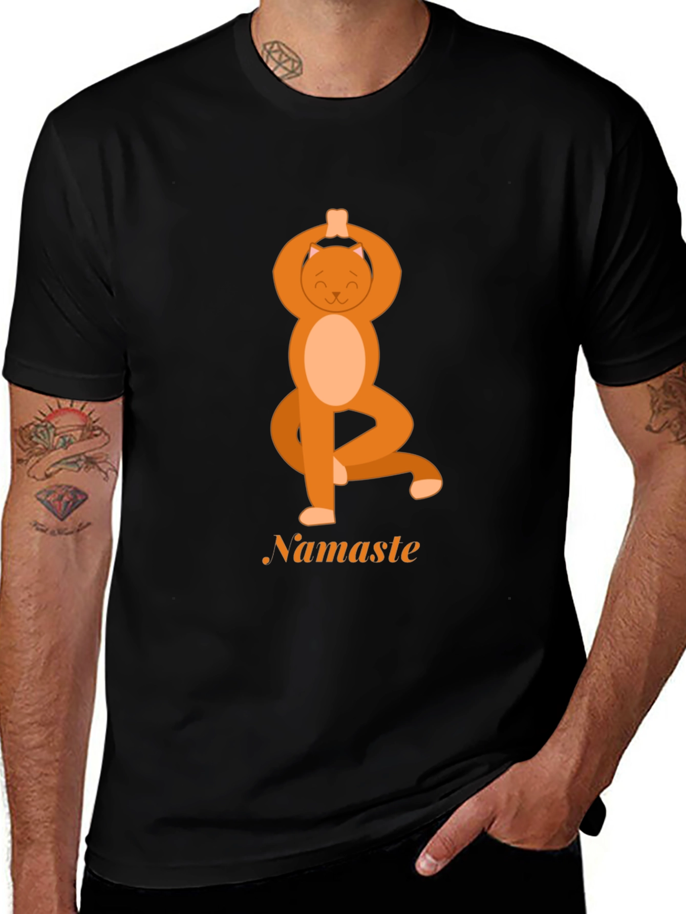 Yoga Cat Namaste Graphic Tee - Unisex
