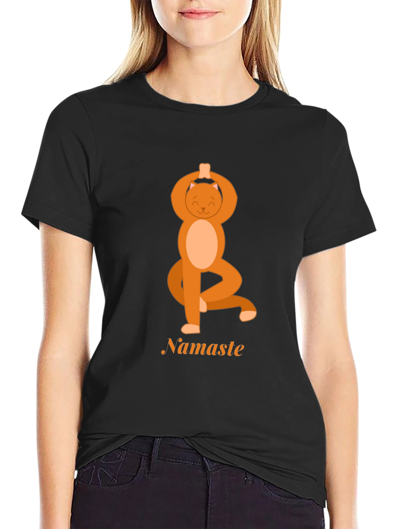 Yoga Cat Namaste Graphic Tee - Unisex