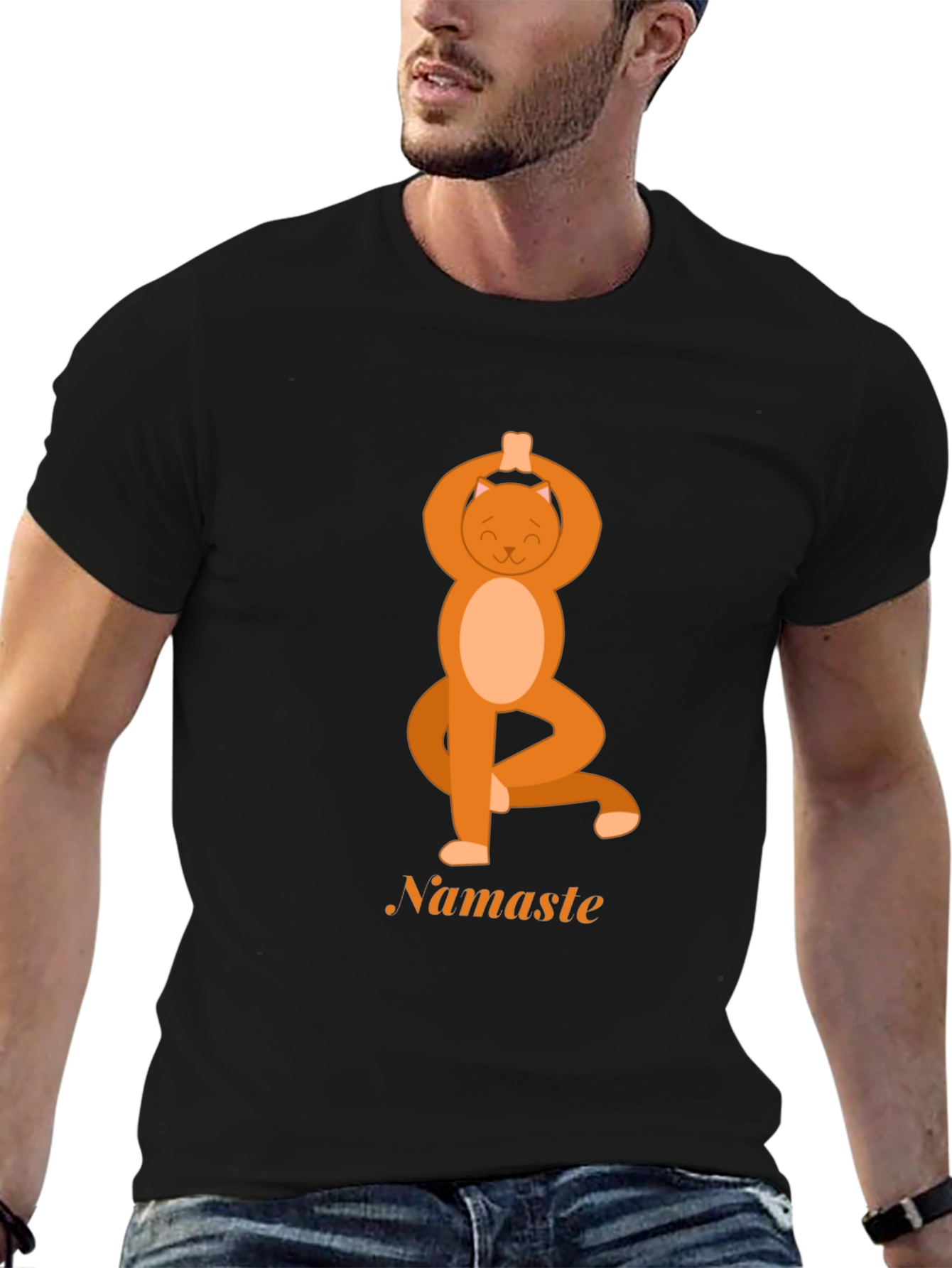 Yoga Cat Namaste Graphic Tee - Unisex