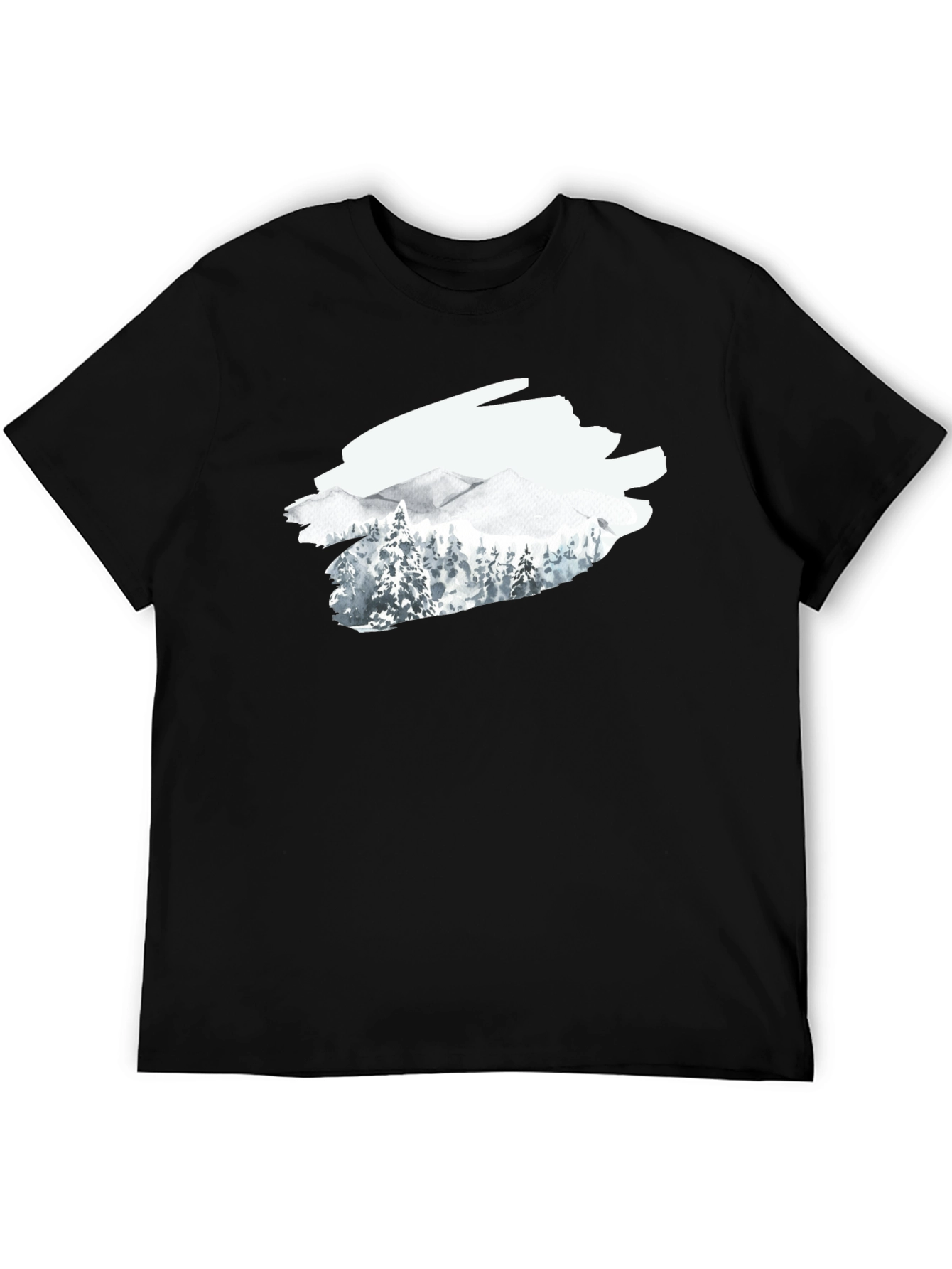 Mountain Scene Graphic T-Shirt - Black