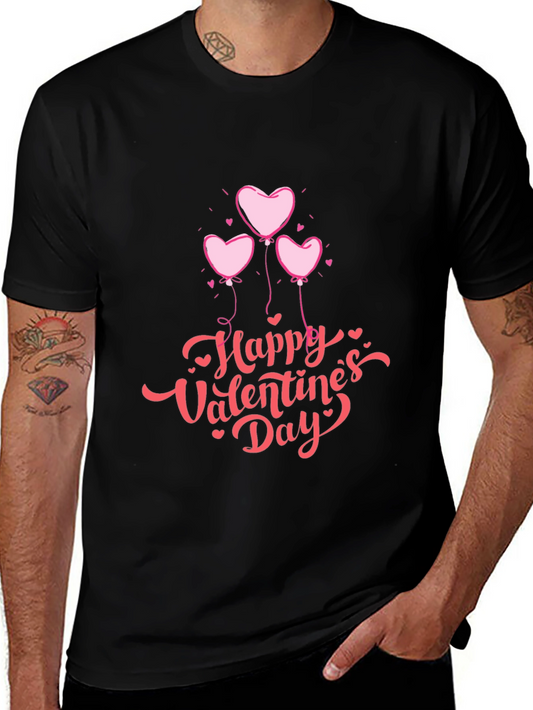 Valentines Day Heart Balloons Black T-Shirt
