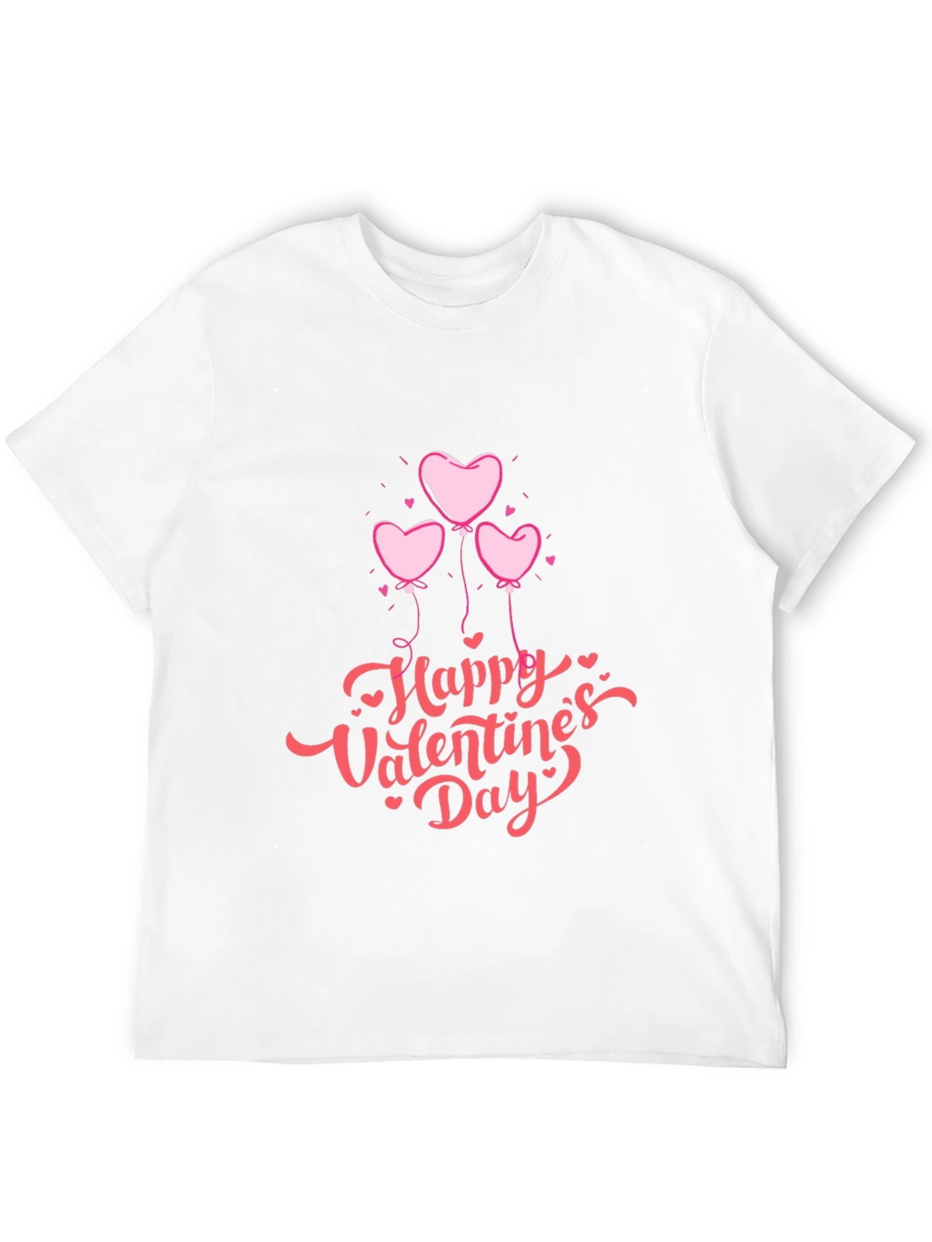 Valentines Day Heart Balloons Black T-Shirt