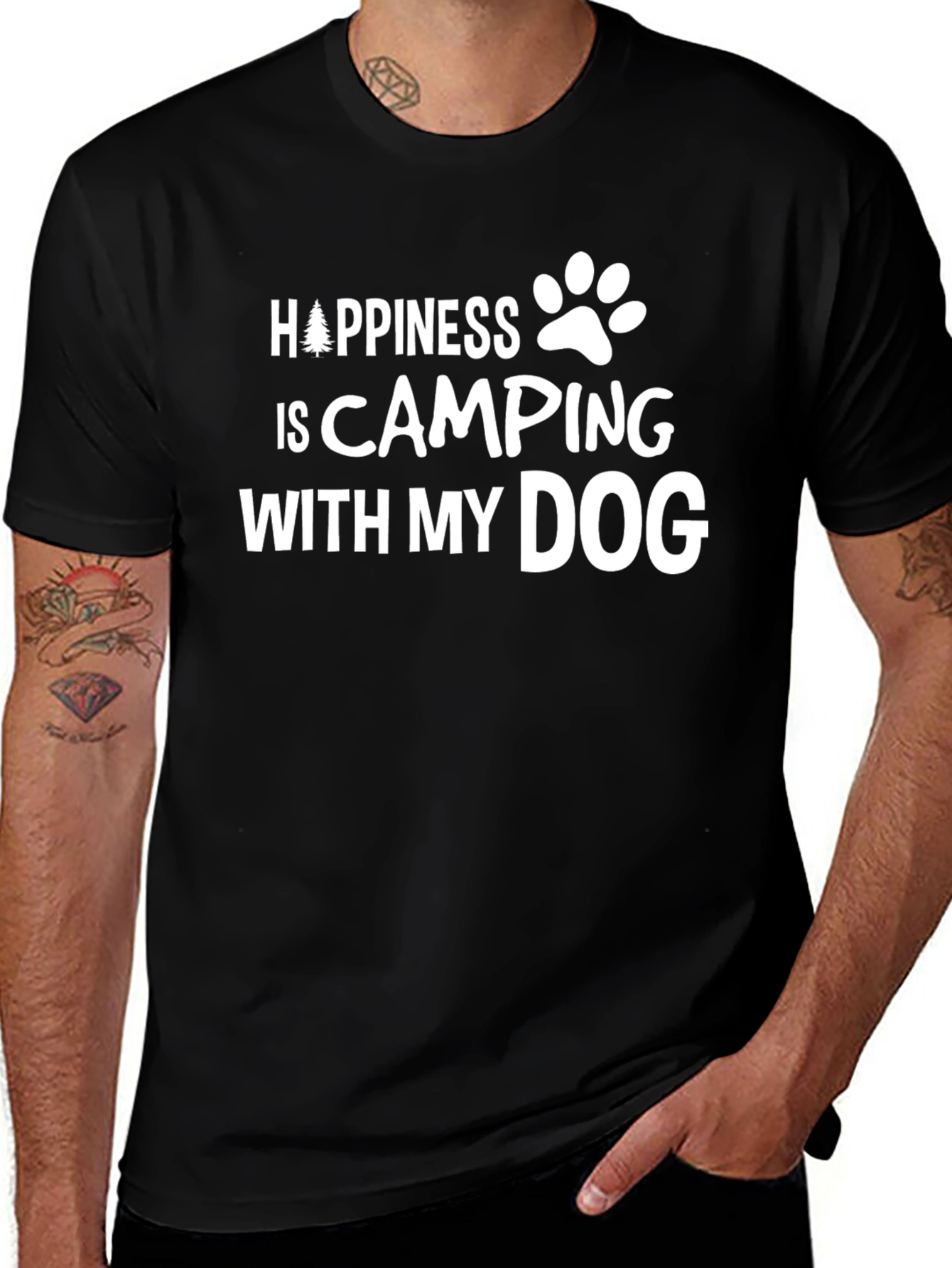 Happiness is Camping with my Dog T-Shirt