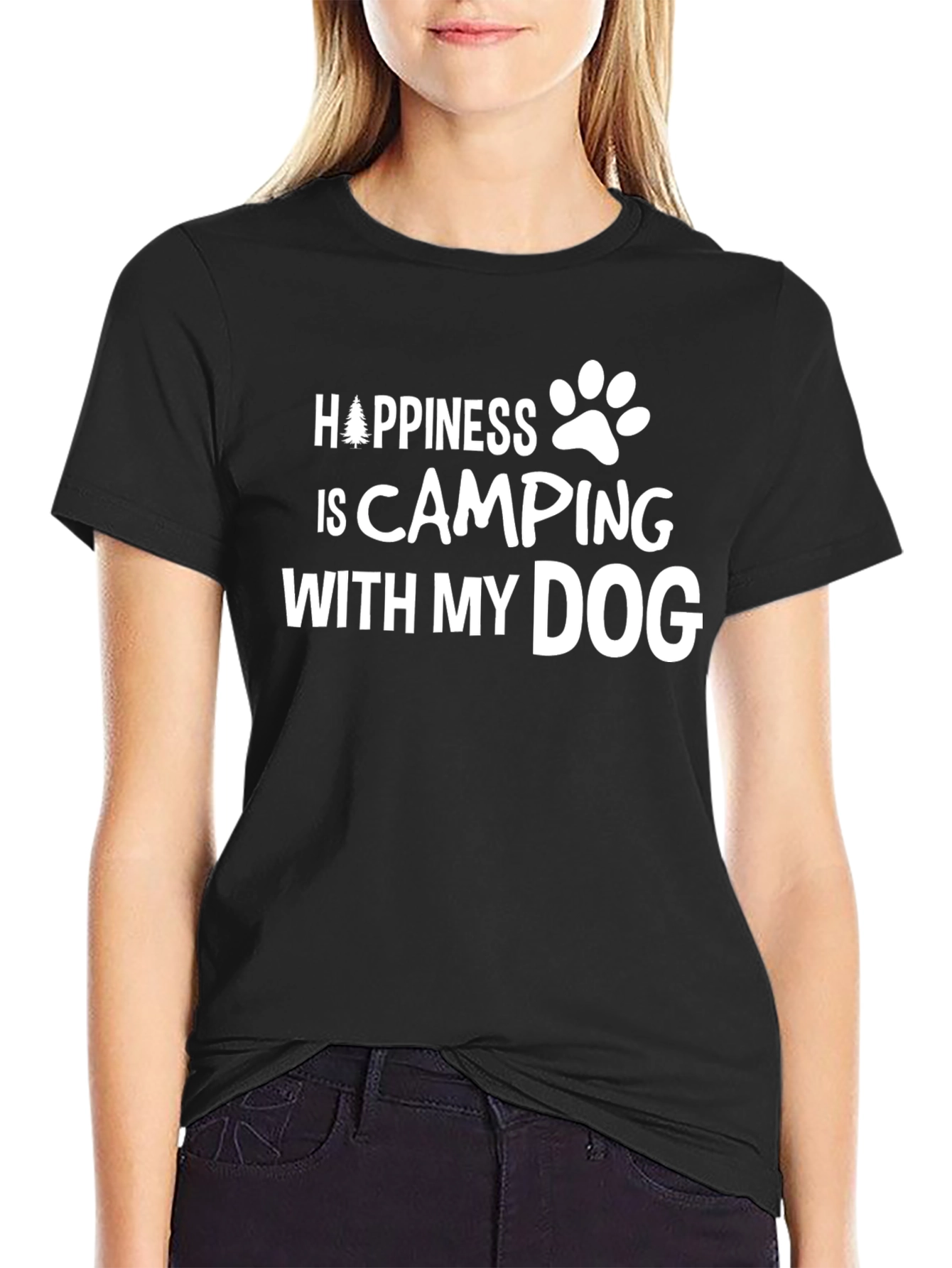 Happiness is Camping with my Dog T-Shirt