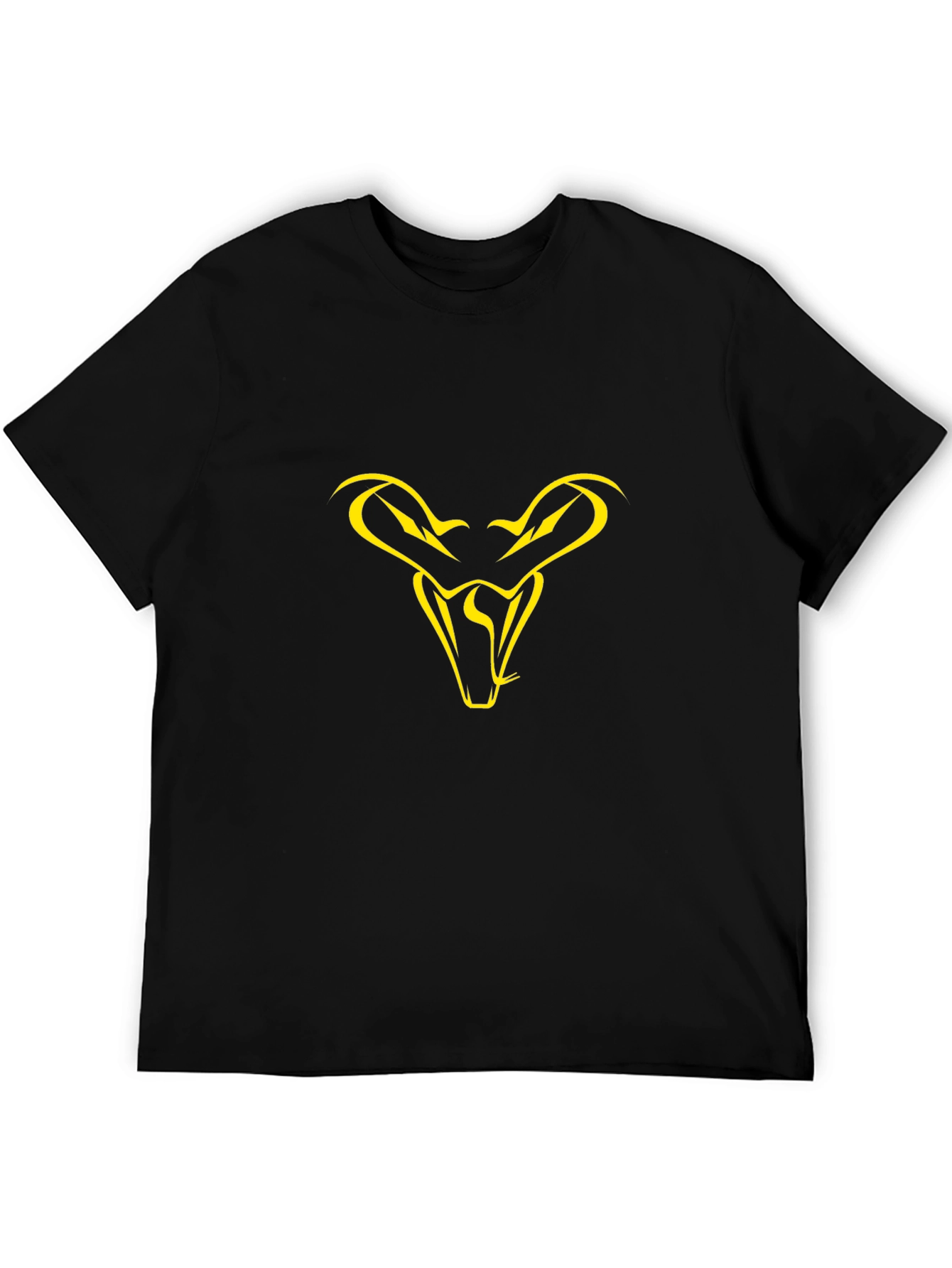 Black T-Shirt with Yellow Snake Head Graphic