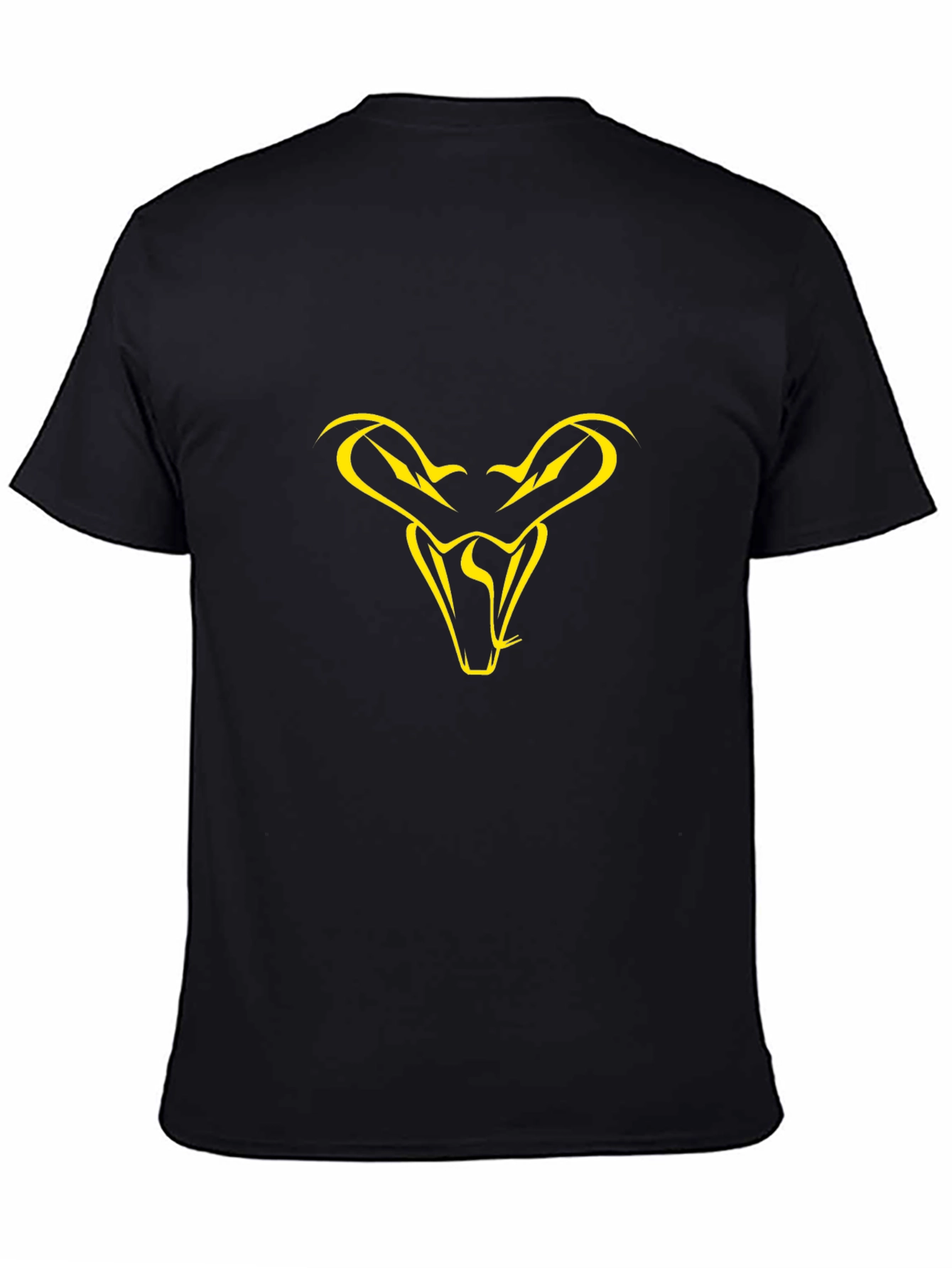 Black T-Shirt with Yellow Snake Head Graphic