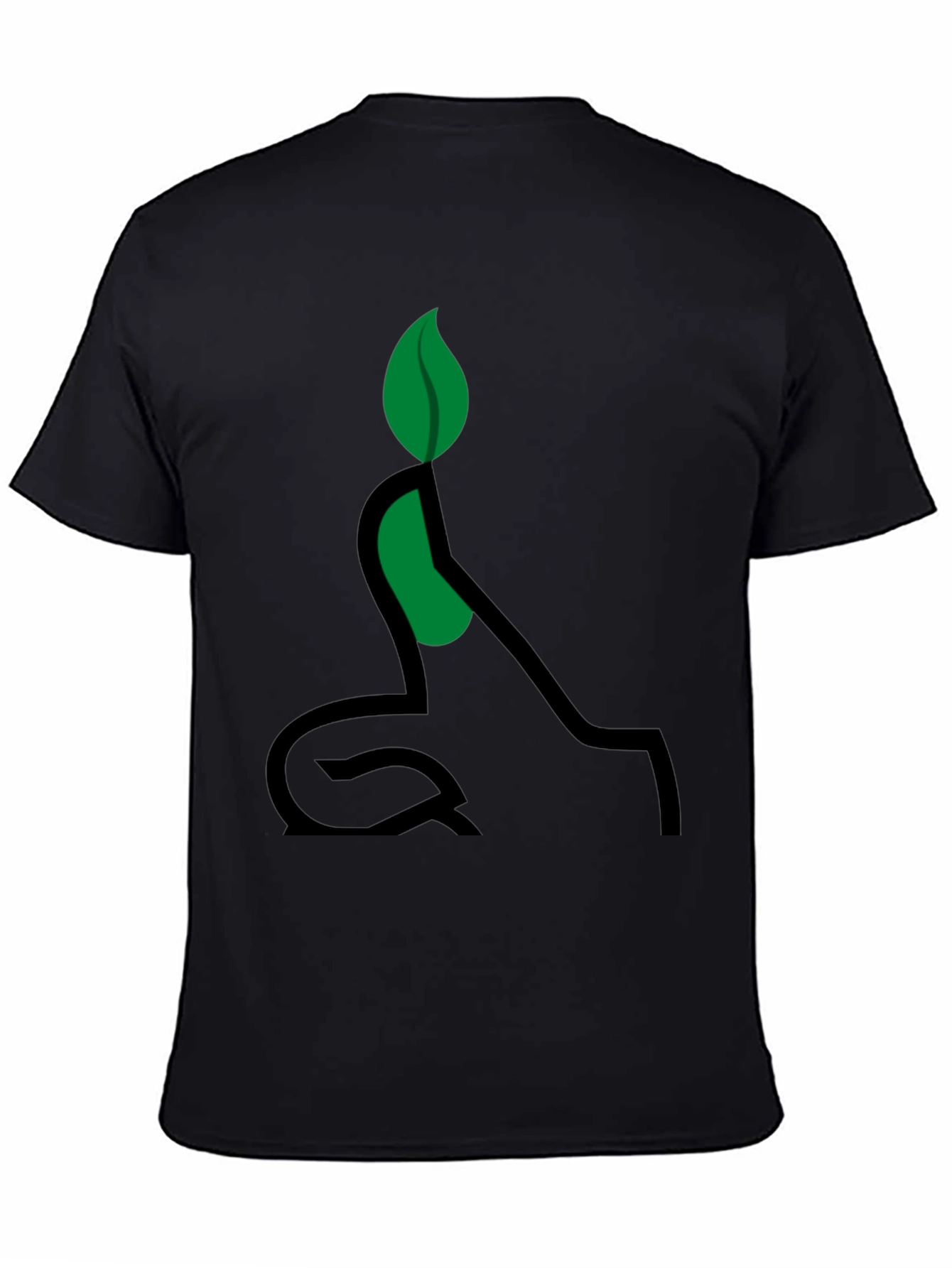 Eco-Friendly Plant Yoga T-Shirt - Black