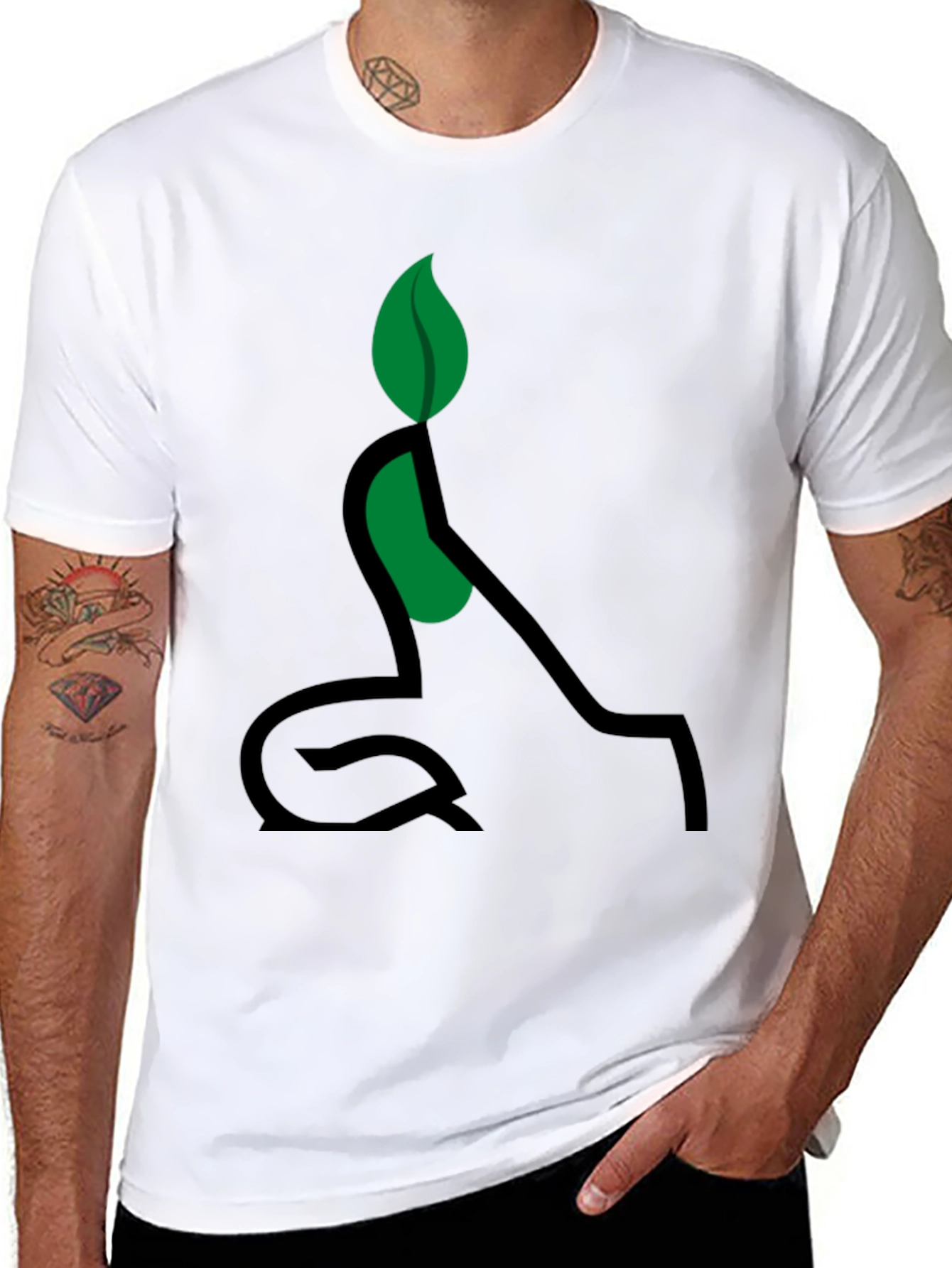 Eco-Friendly Plant Yoga T-Shirt - Black
