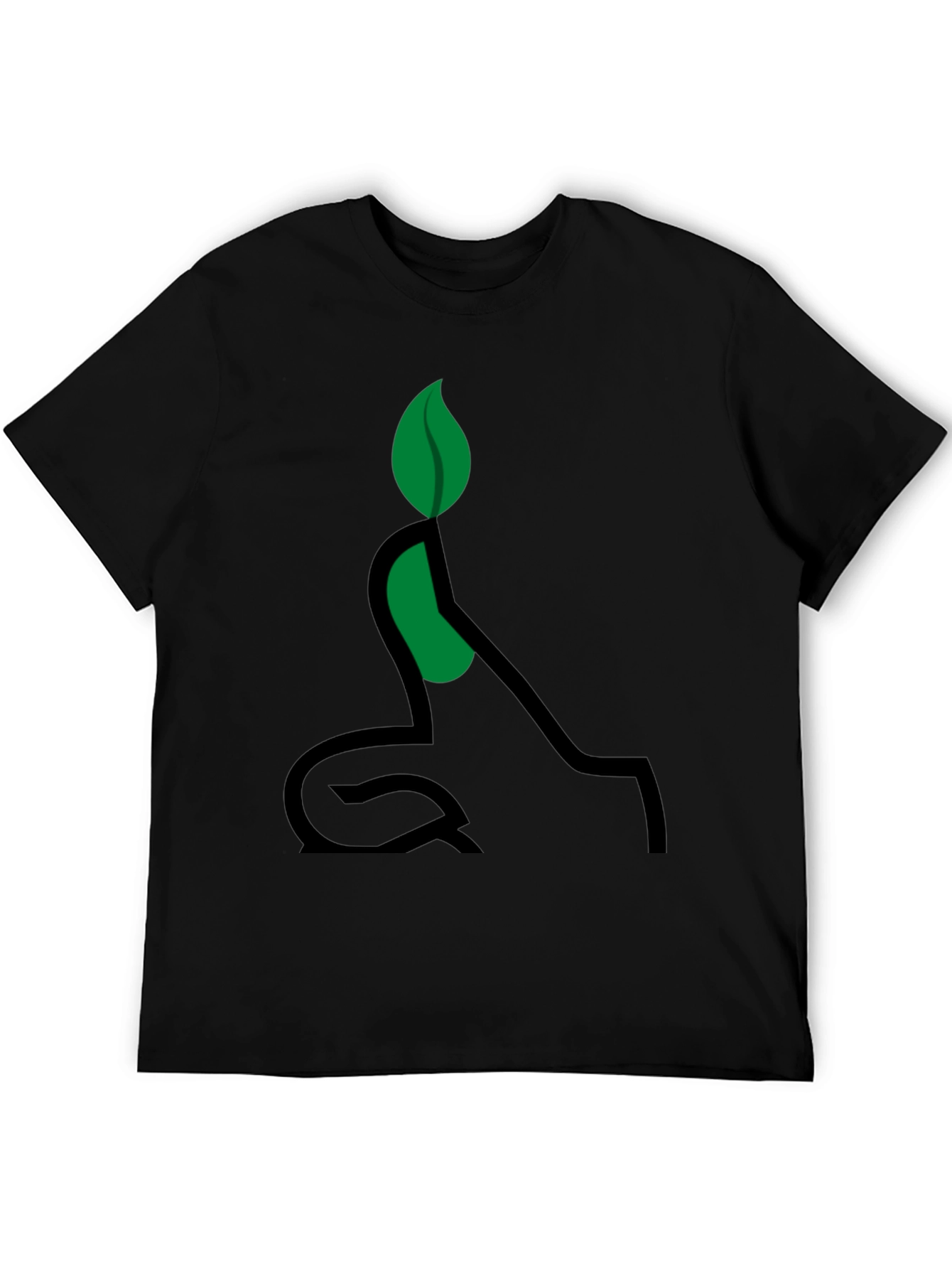 Eco-Friendly Plant Yoga T-Shirt - Black