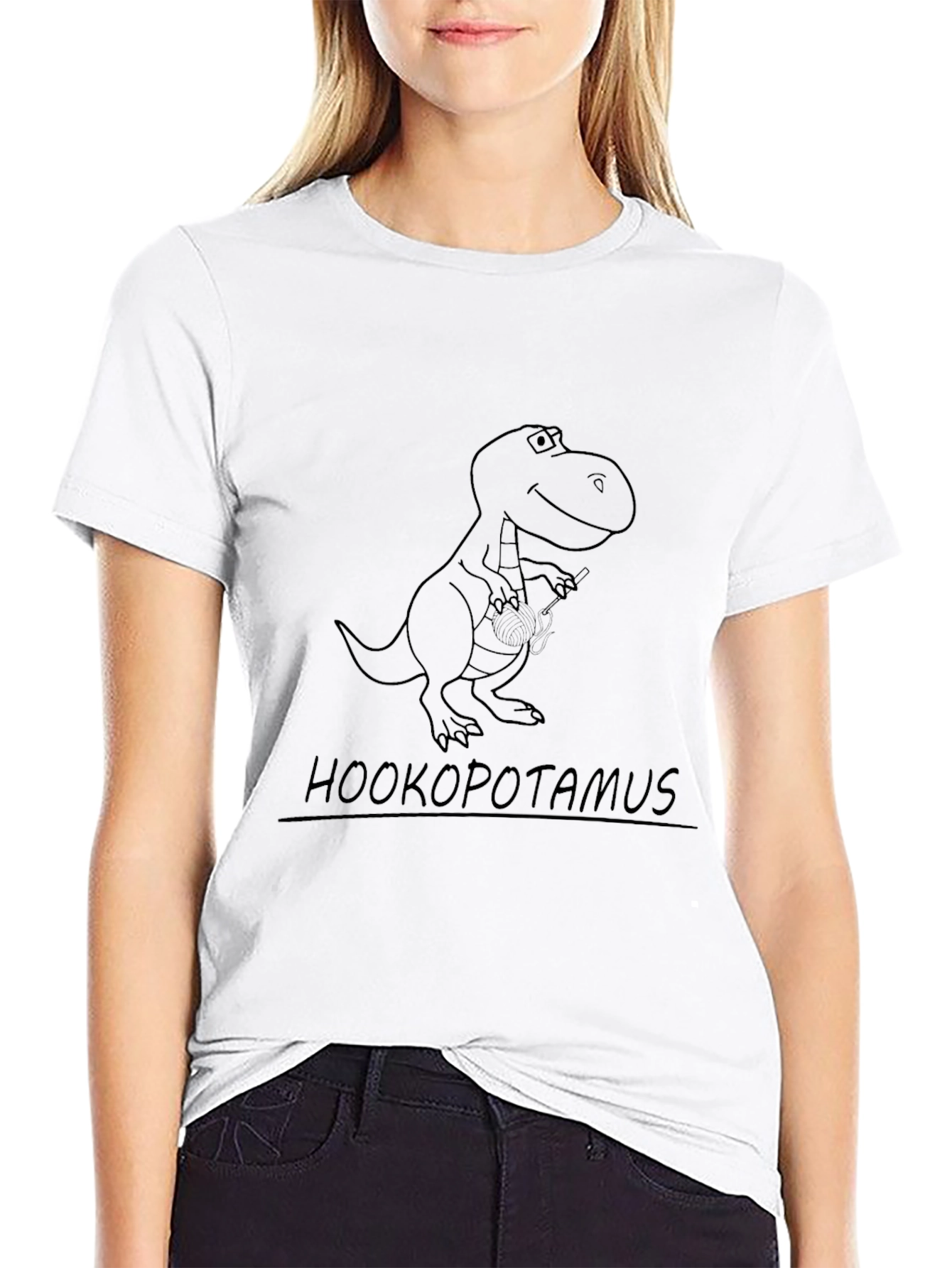 Hookopotamus T-Rex Graphic Tee - Black
