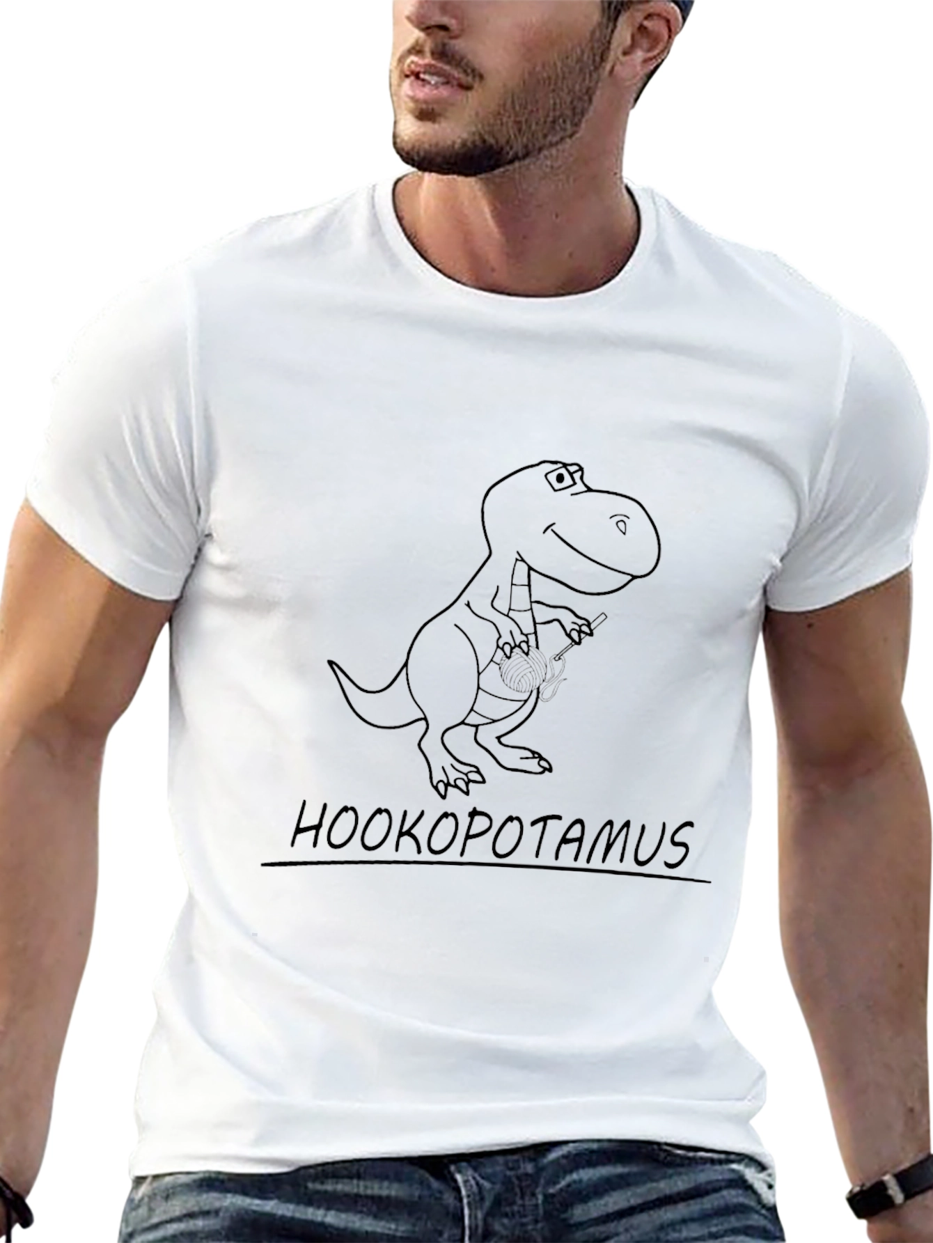 Hookopotamus T-Rex Graphic Tee - Black