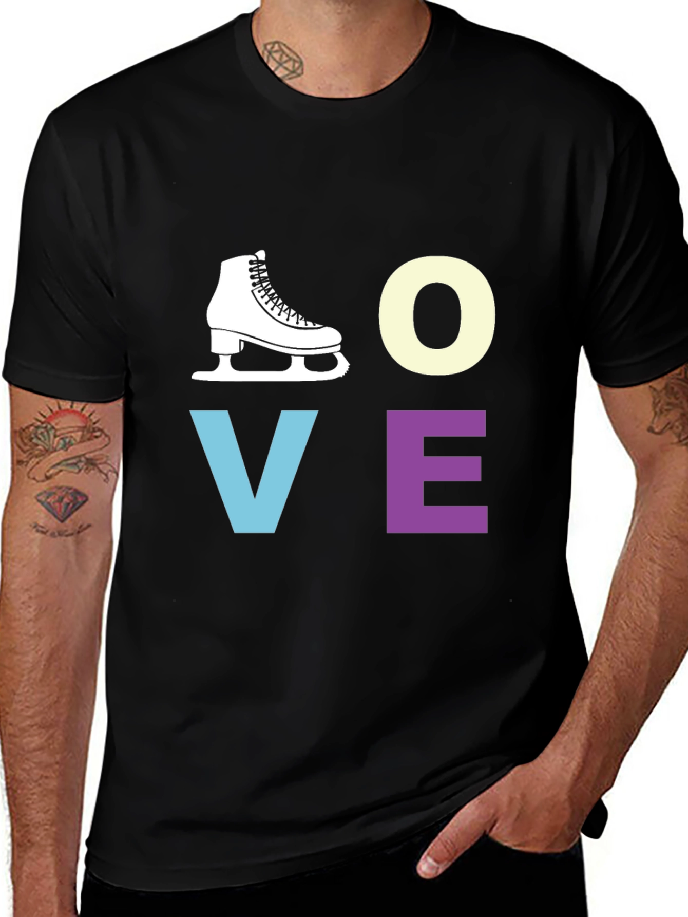 Love to Skate Black Graphic T-Shirt