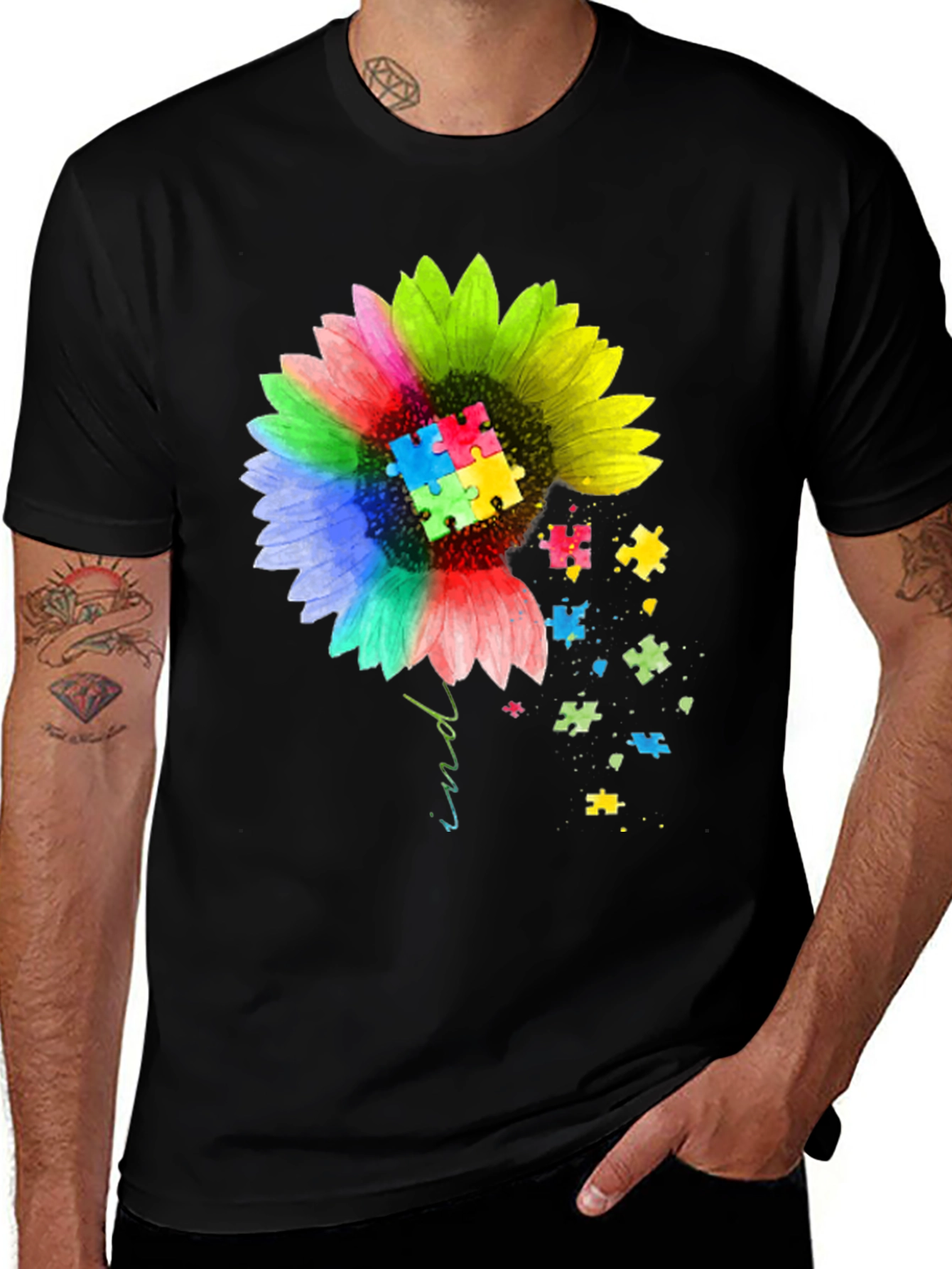 Autism Awareness Sunflower Graphic Tee