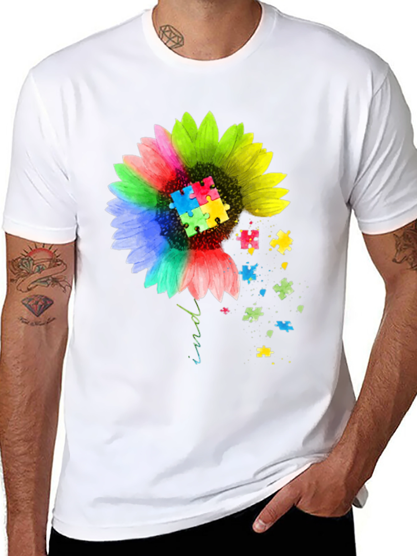 Autism Awareness Sunflower Graphic Tee
