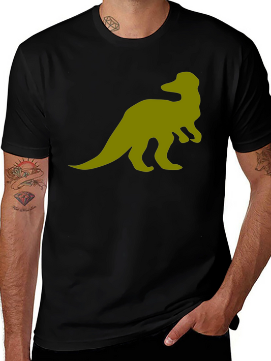 Dinosaur Graphic Tee - Black Cotton T-Shirt