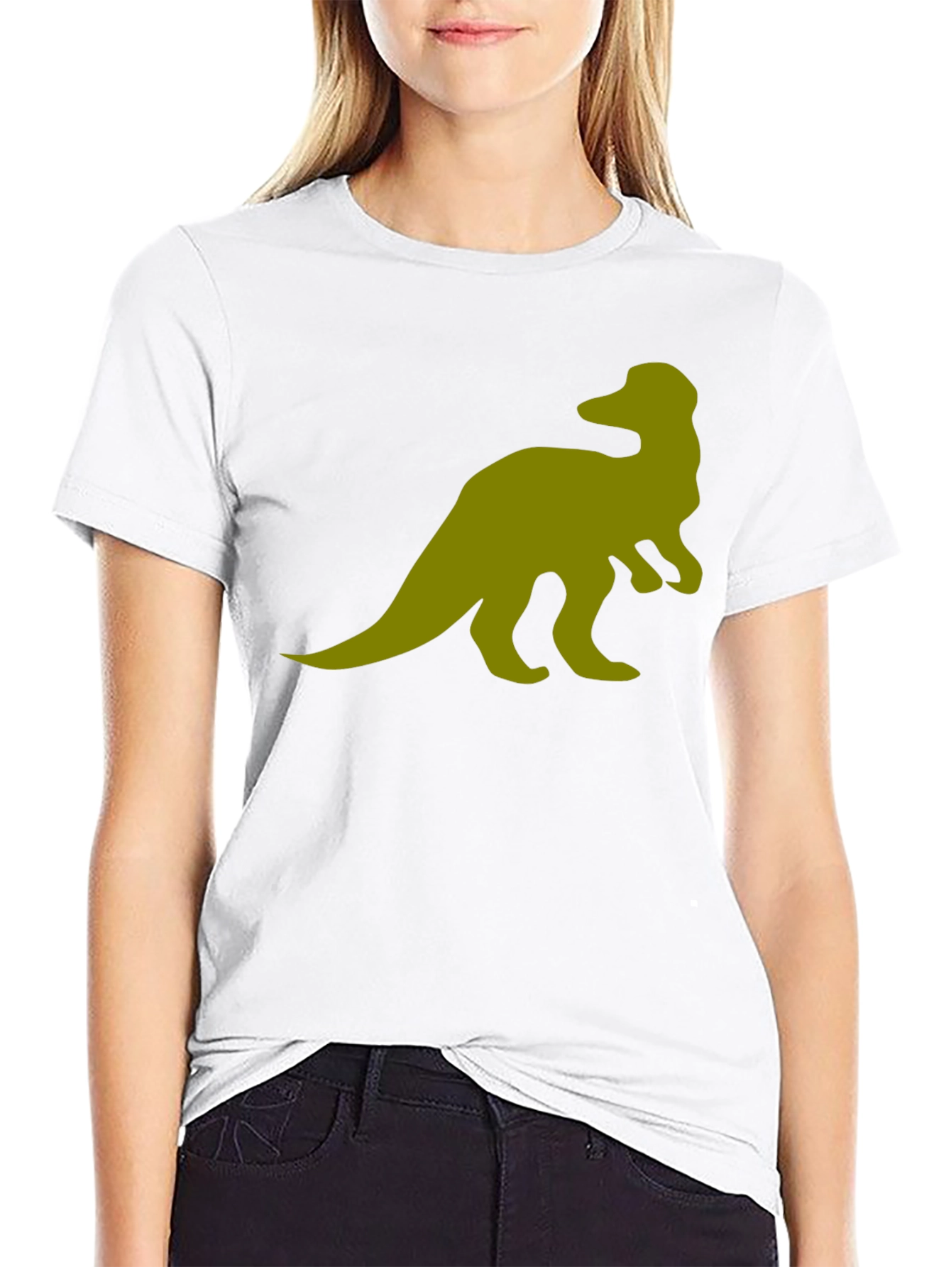 Dinosaur Graphic Tee - Black Cotton T-Shirt