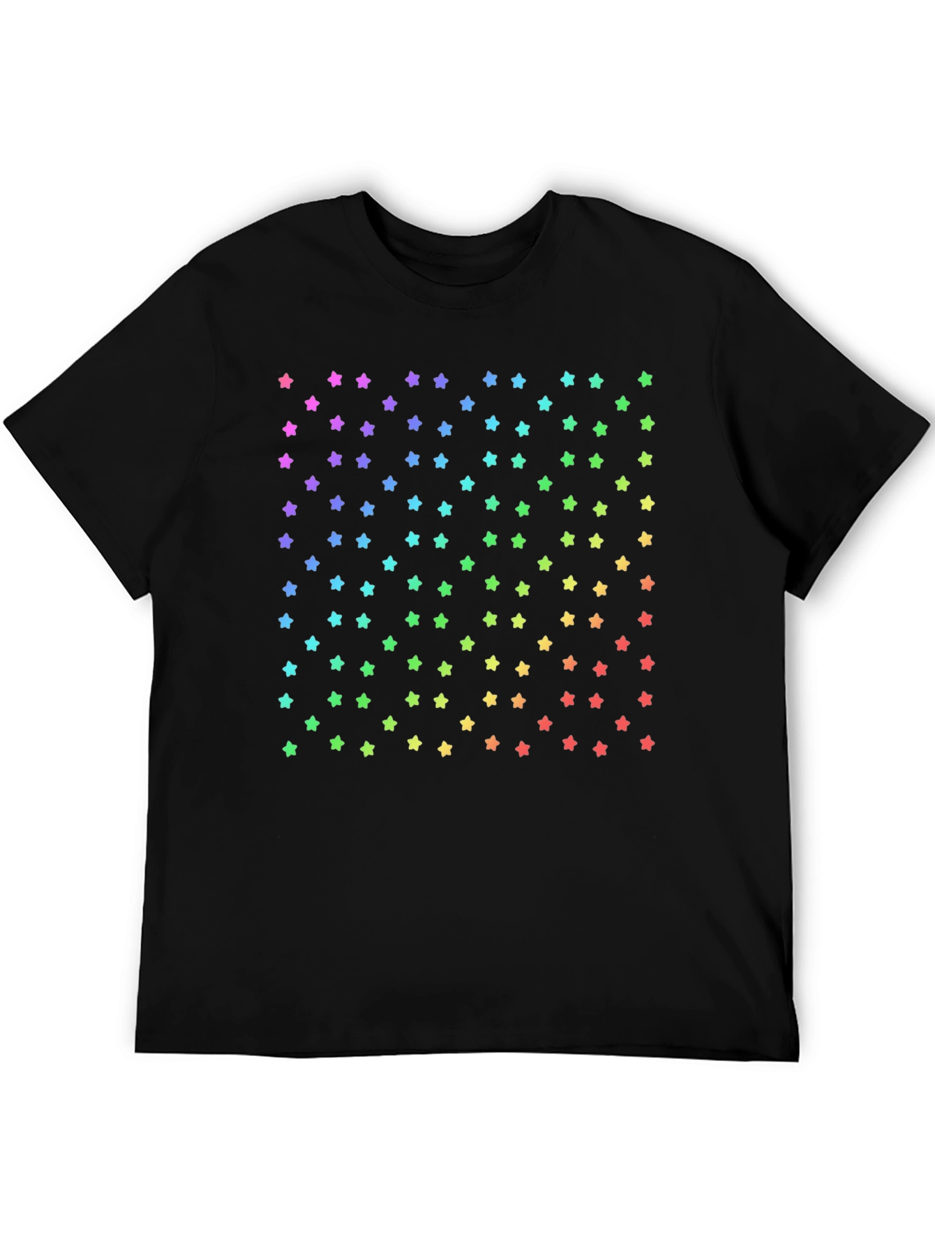 Rainbow Stars Black T-Shirt