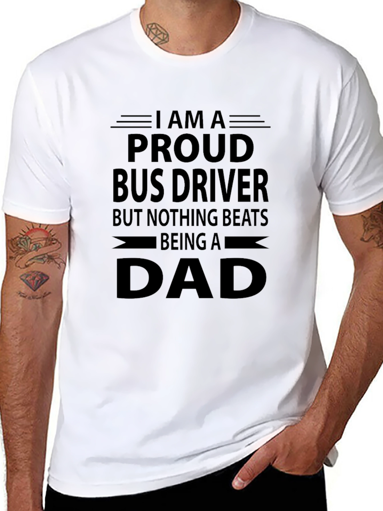 Proud Bus Driver Dad Graphic Tee