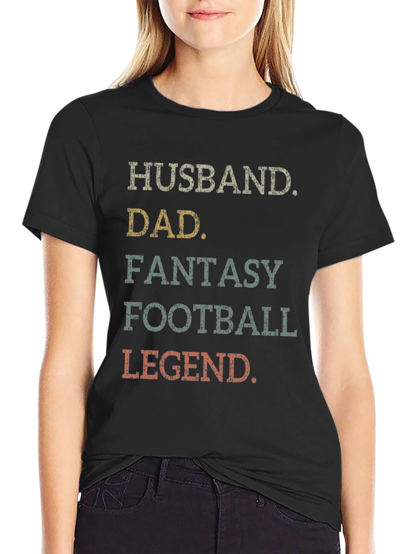 Husband Dad Fantasy Football Legend Graphic T-Shirt
