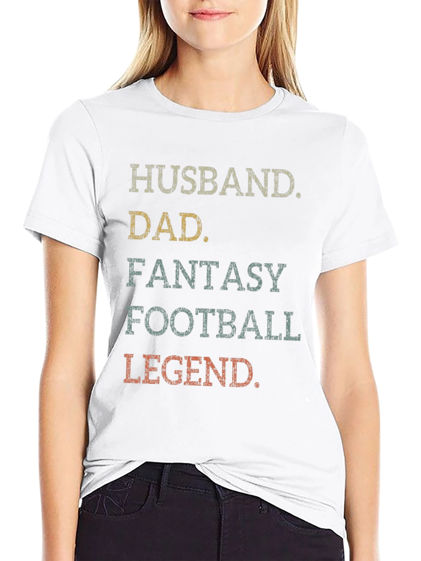 Husband Dad Fantasy Football Legend Graphic T-Shirt