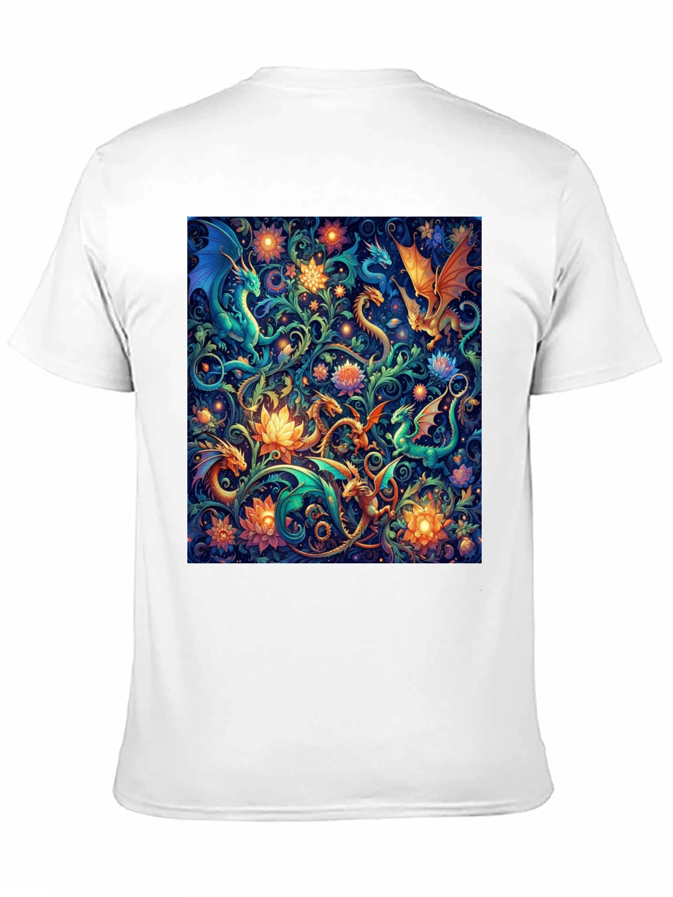 Dragon & Floral Print Tee