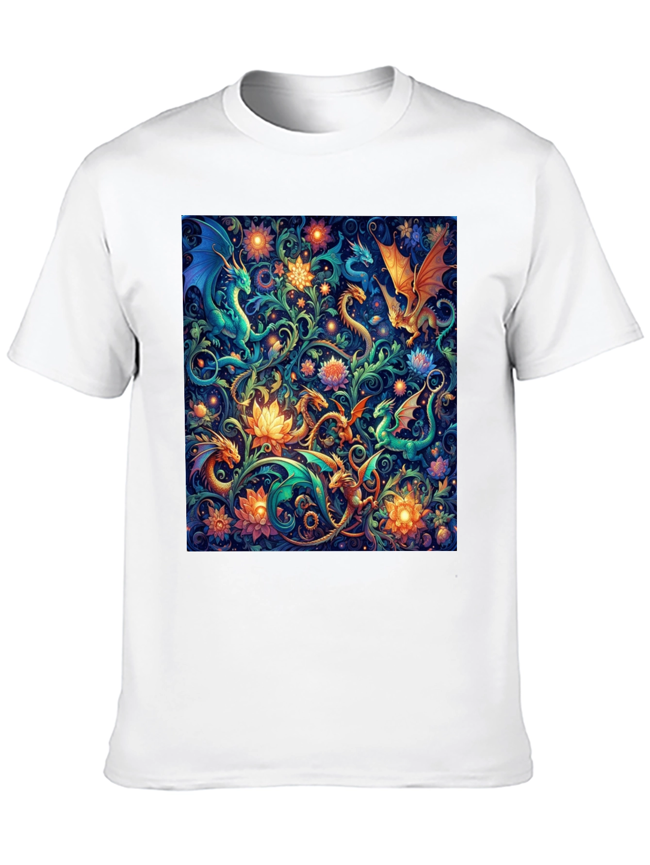 Dragon & Floral Print Tee