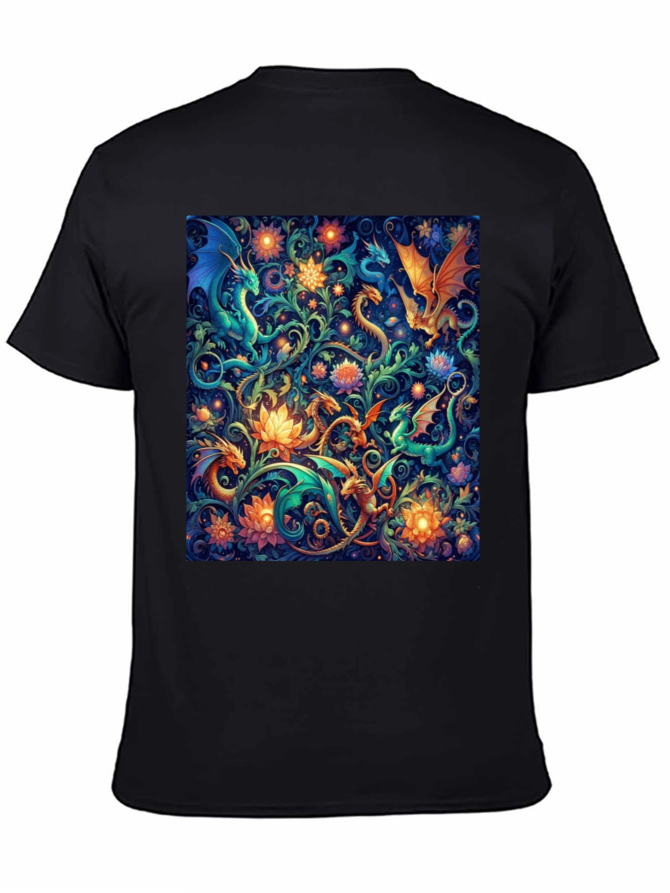 Dragon & Floral Print Tee