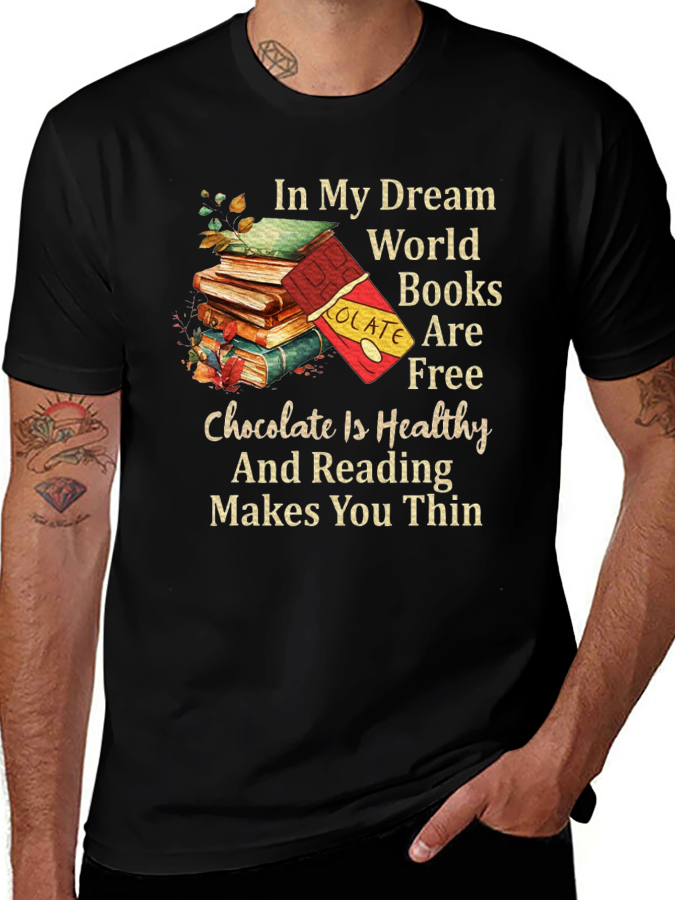 Books and Chocolate Graphic Tee