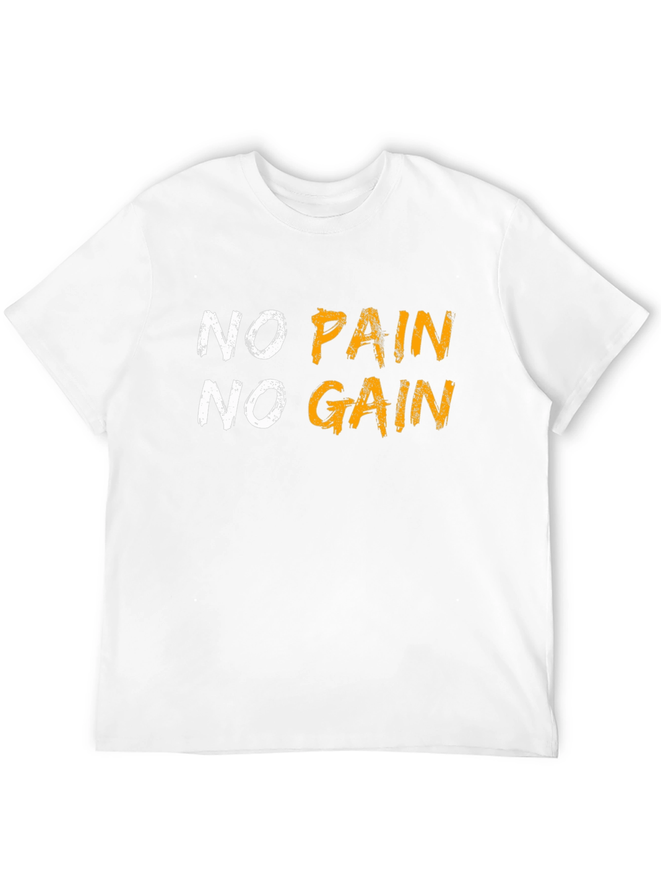 Motivational No Pain No Gain Graphic Tee - Black
