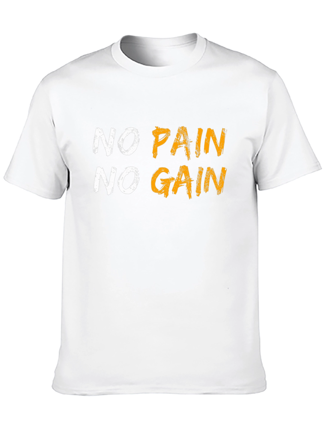 Motivational No Pain No Gain Graphic Tee - Black