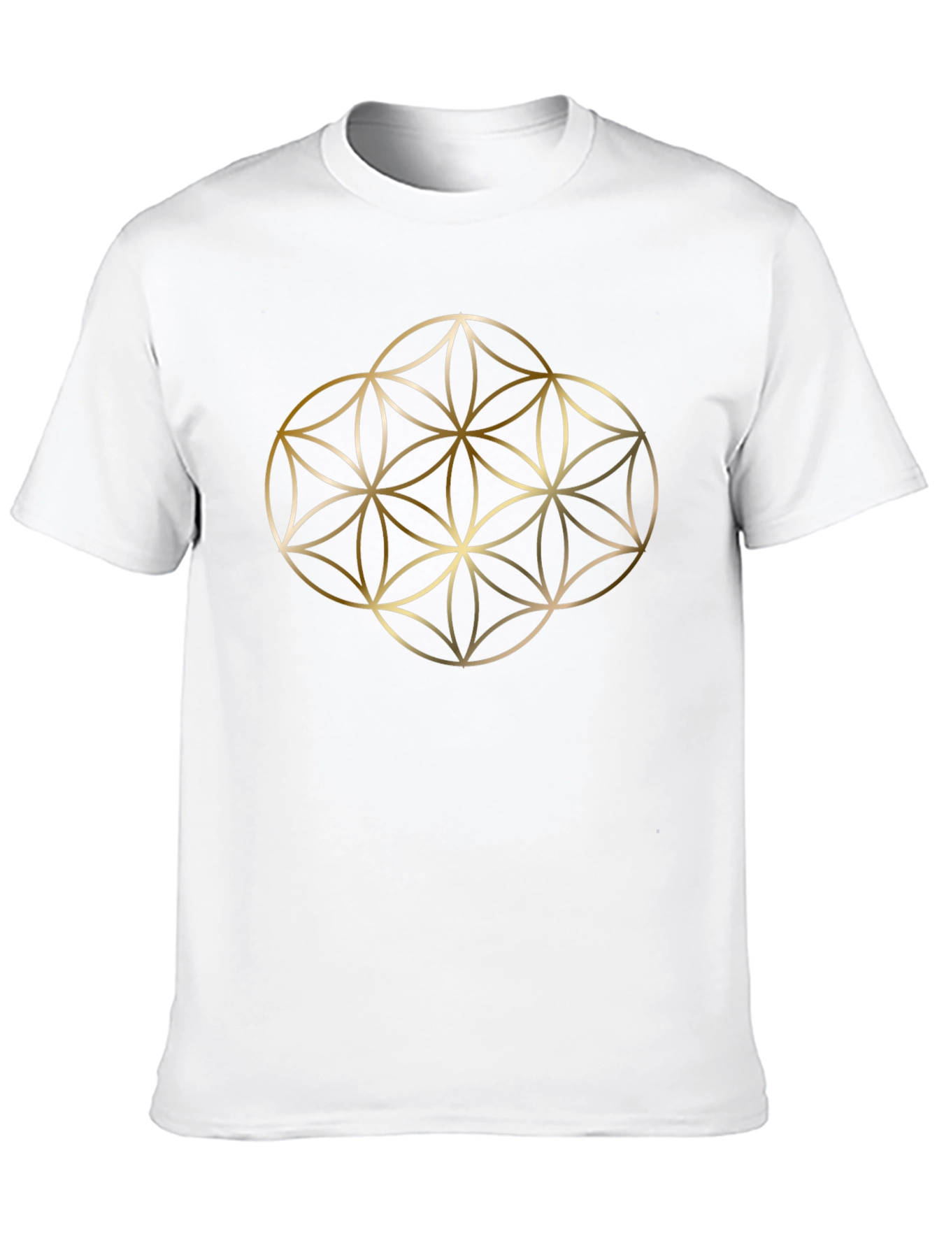 Geometric Gold Flower of Life Graphic Tee