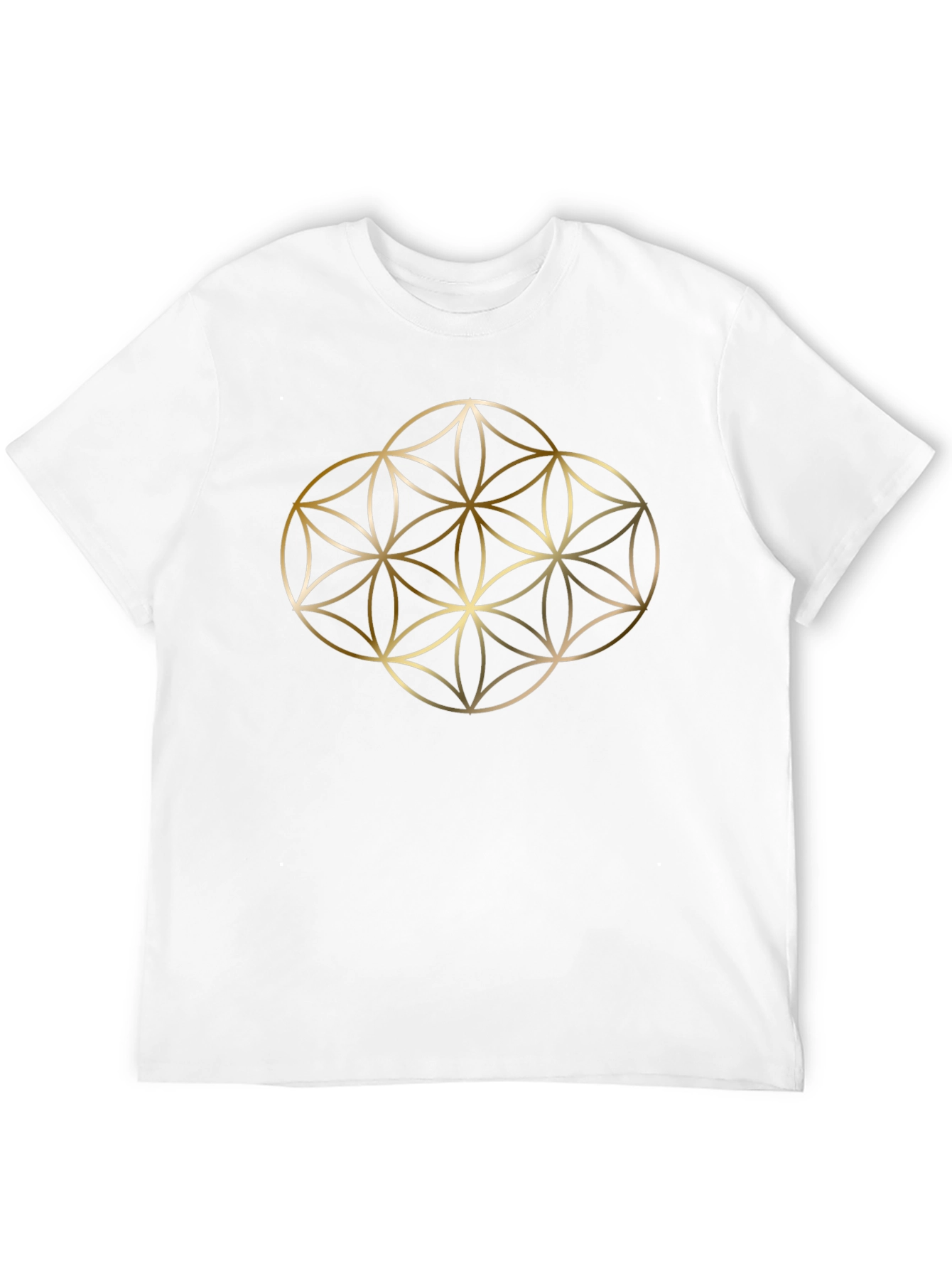 Geometric Gold Flower of Life Graphic Tee