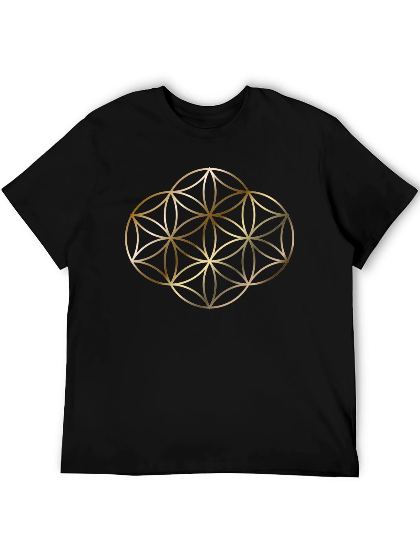 Geometric Gold Flower of Life Graphic Tee