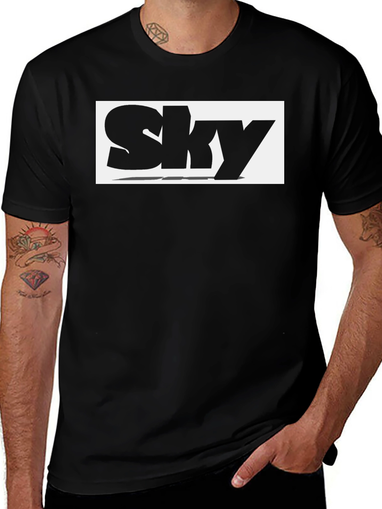 Sky Logo Black T-Shirt